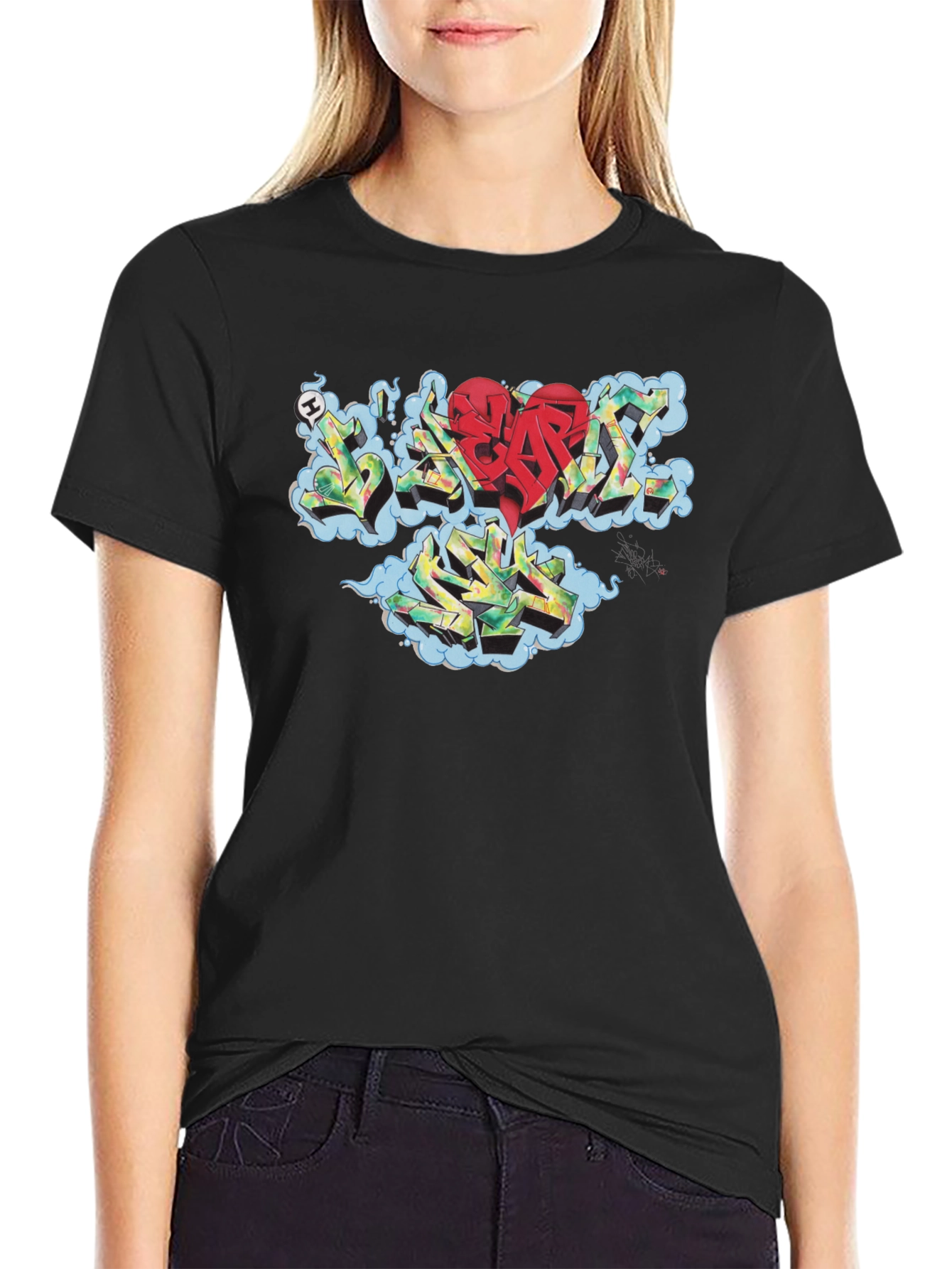 I Heart Seattle Black Crew Neck T-Shirt