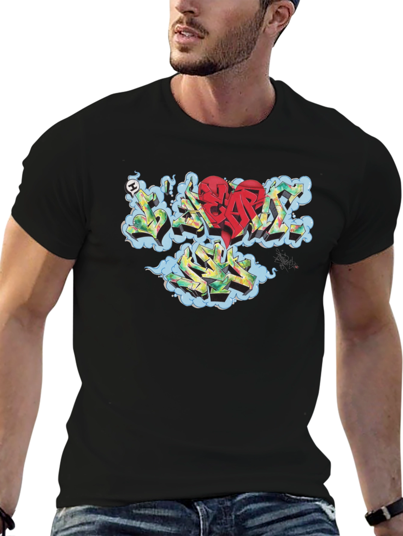 I Heart Seattle Black Crew Neck T-Shirt