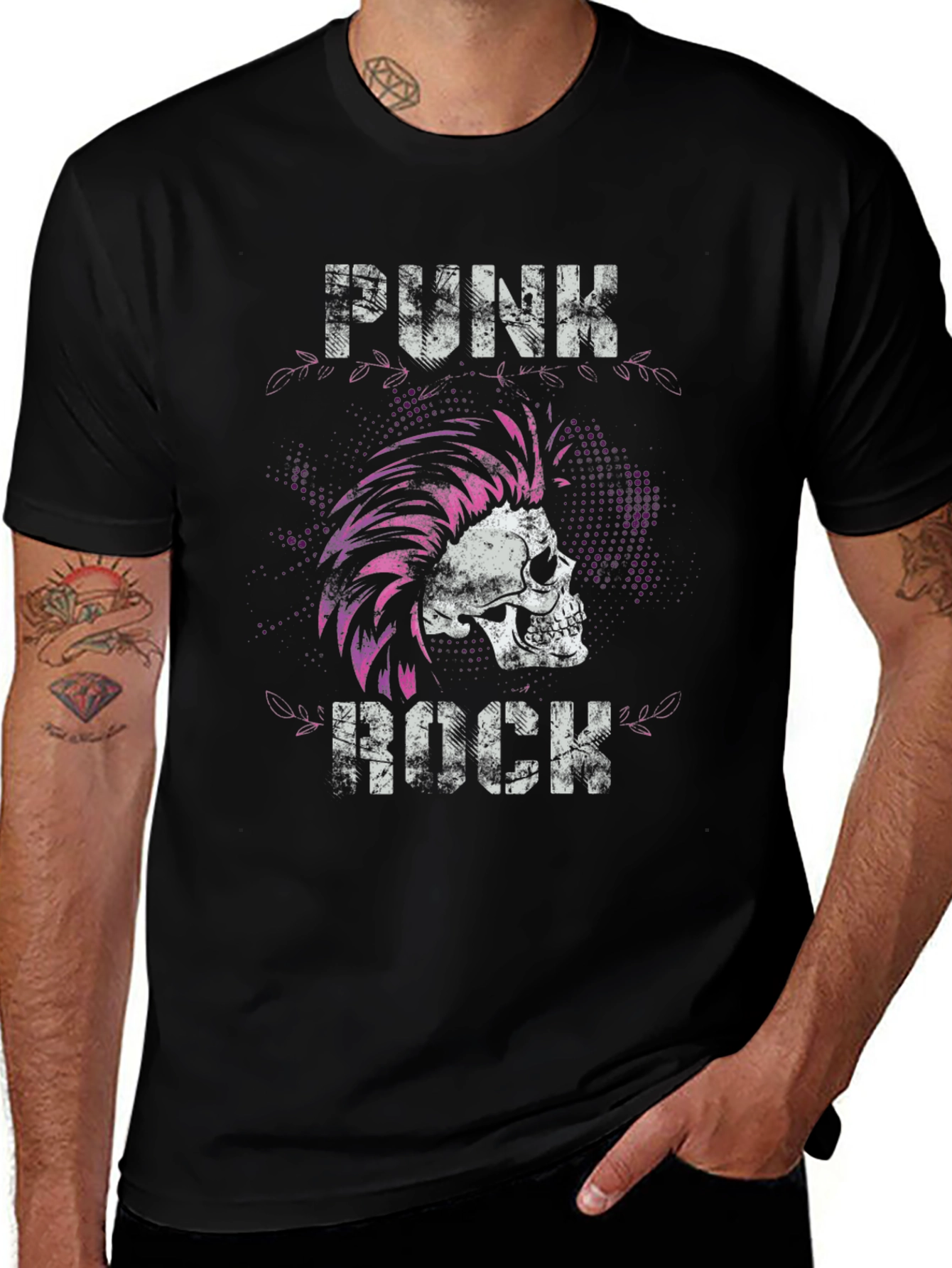 Punk Rock Skull Graphic Tee - Edgy Style