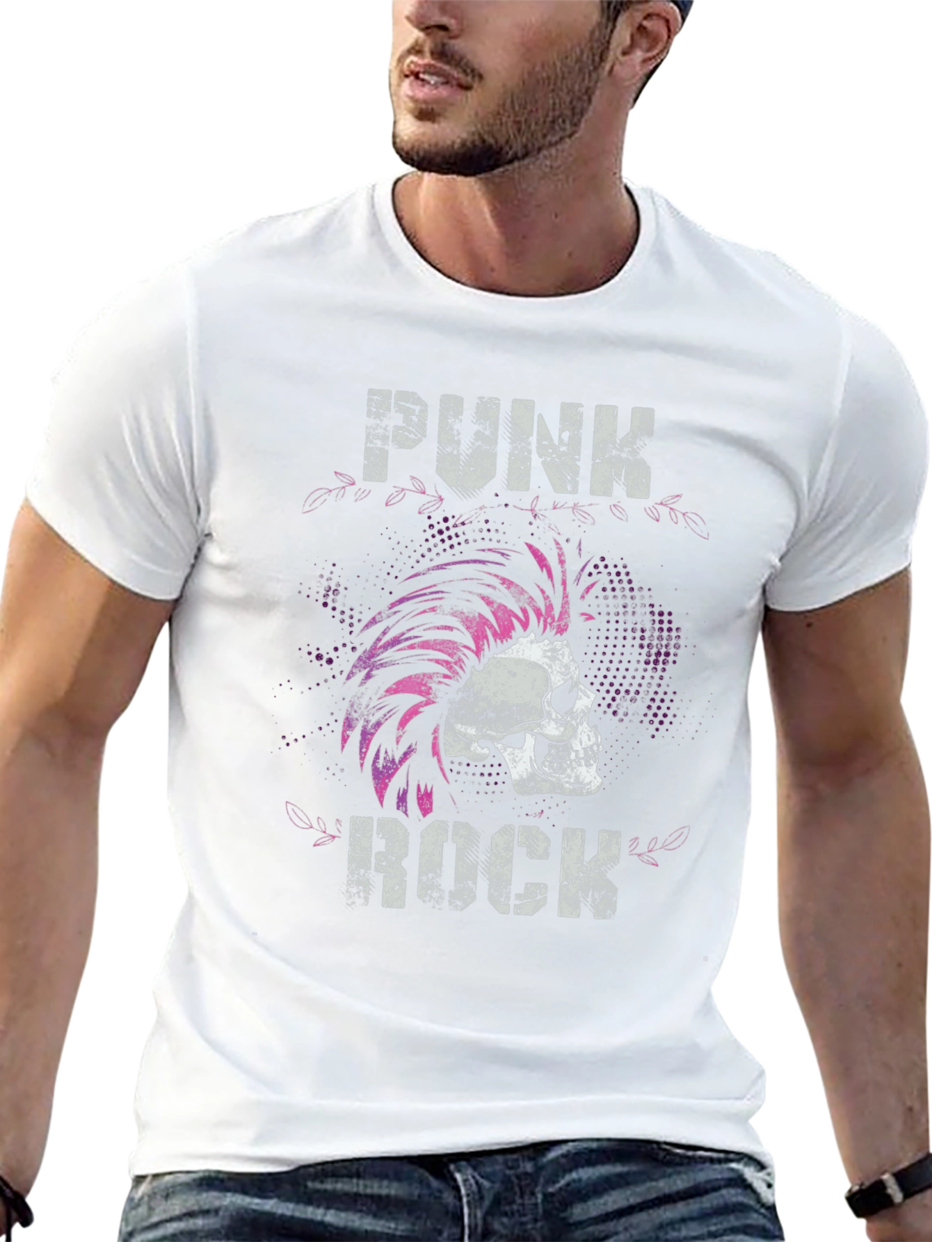 Punk Rock Skull Graphic Tee - Edgy Style