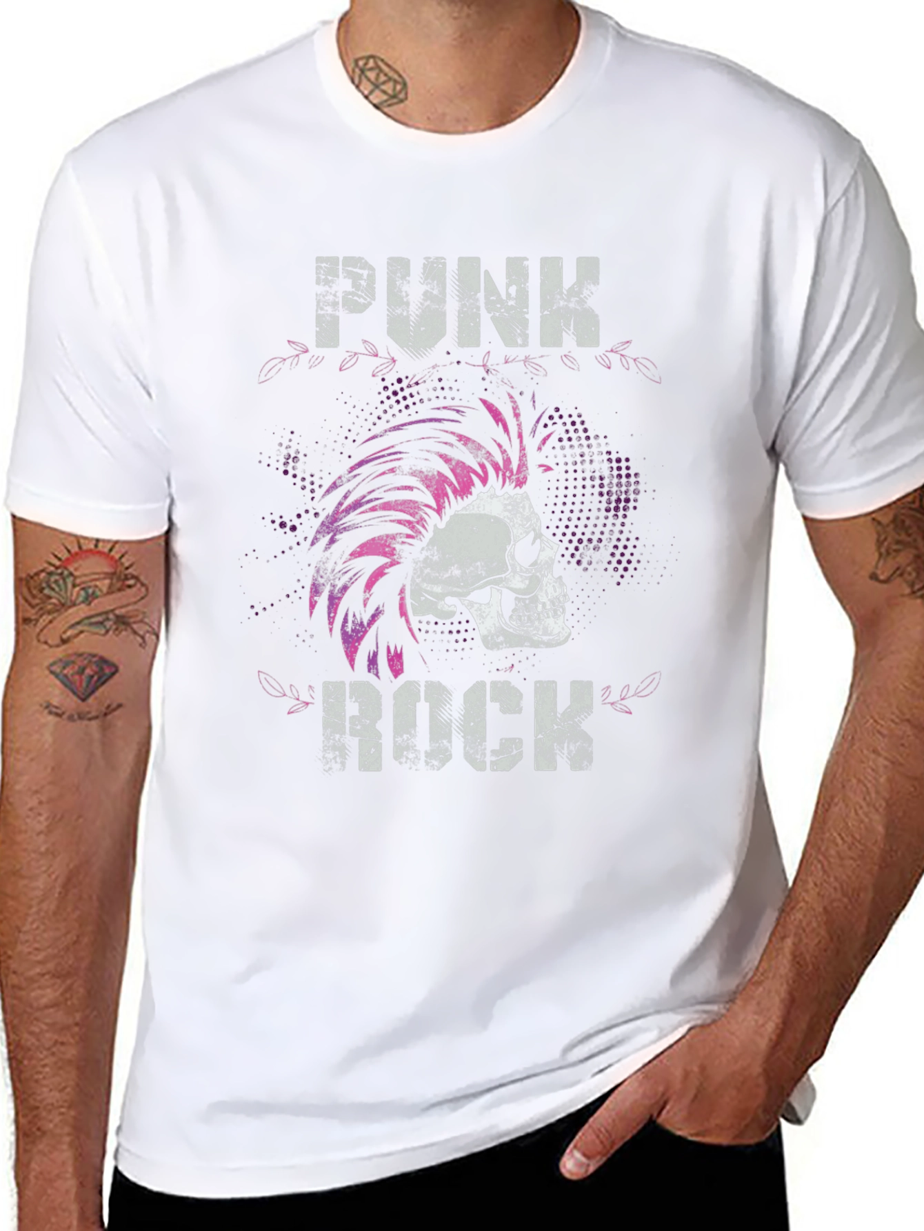 Punk Rock Skull Graphic Tee - Edgy Style