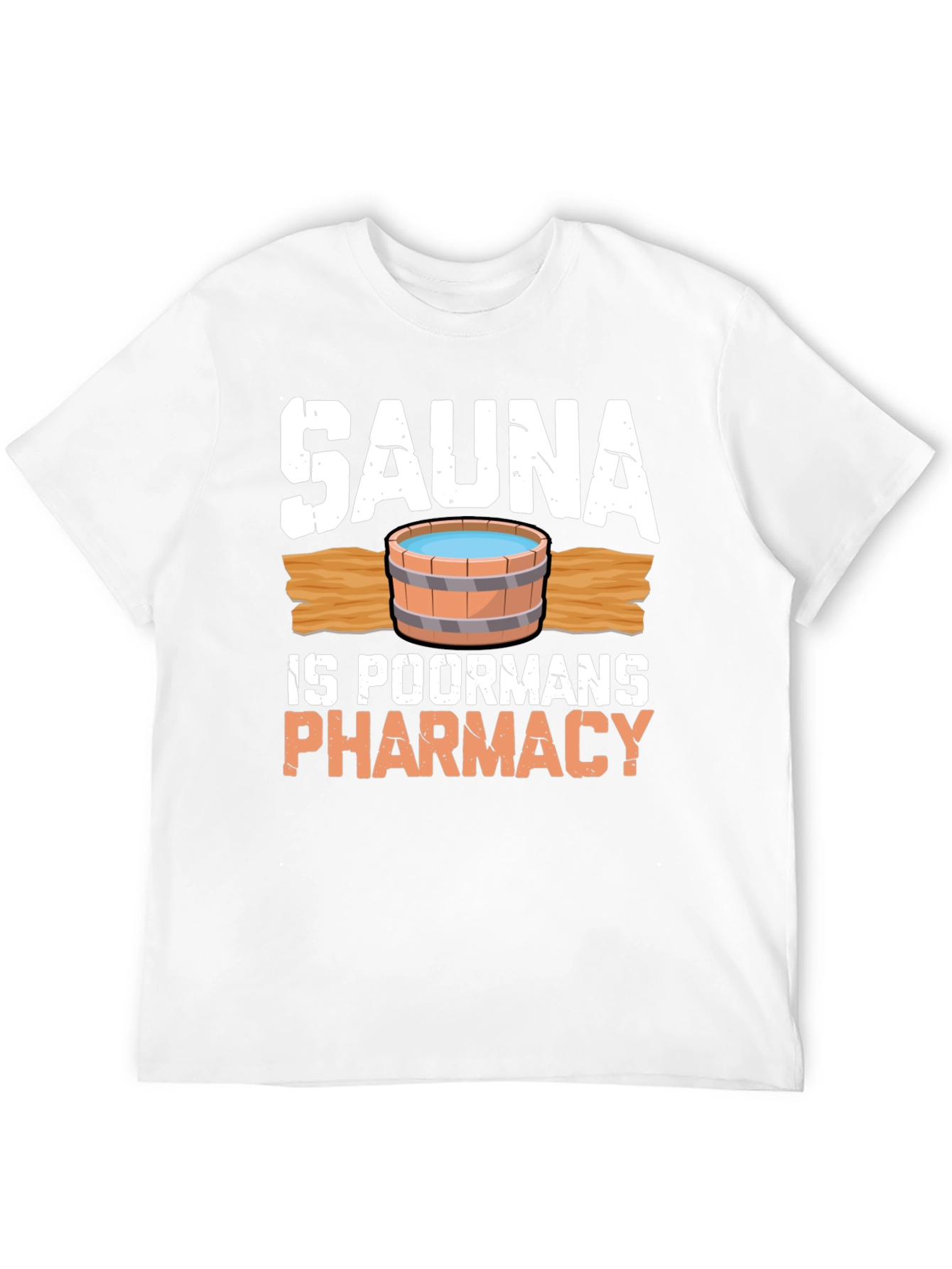 Sauna is Poormans Pharmacy Black Graphic T-Shirt