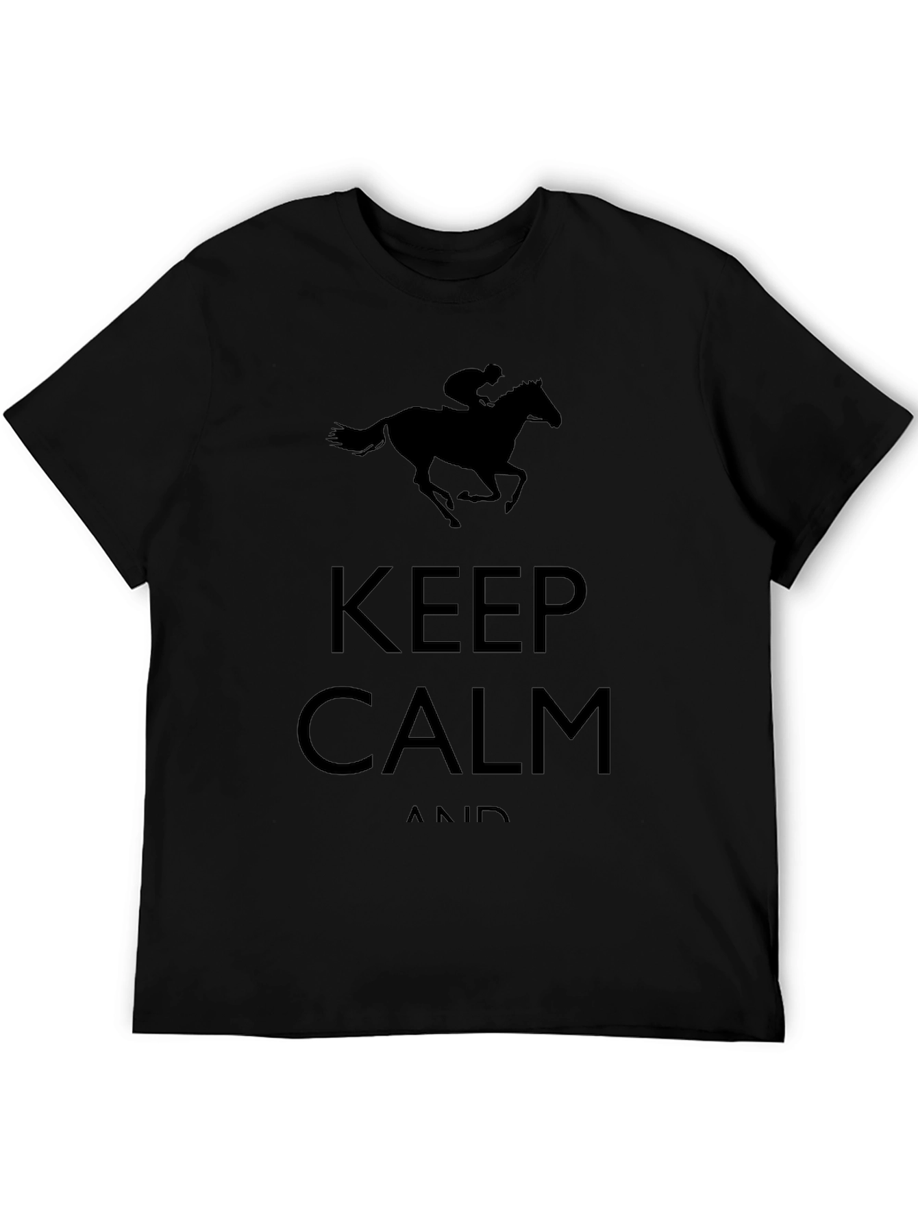 Keep Calm and Ride On Black T-Shirt