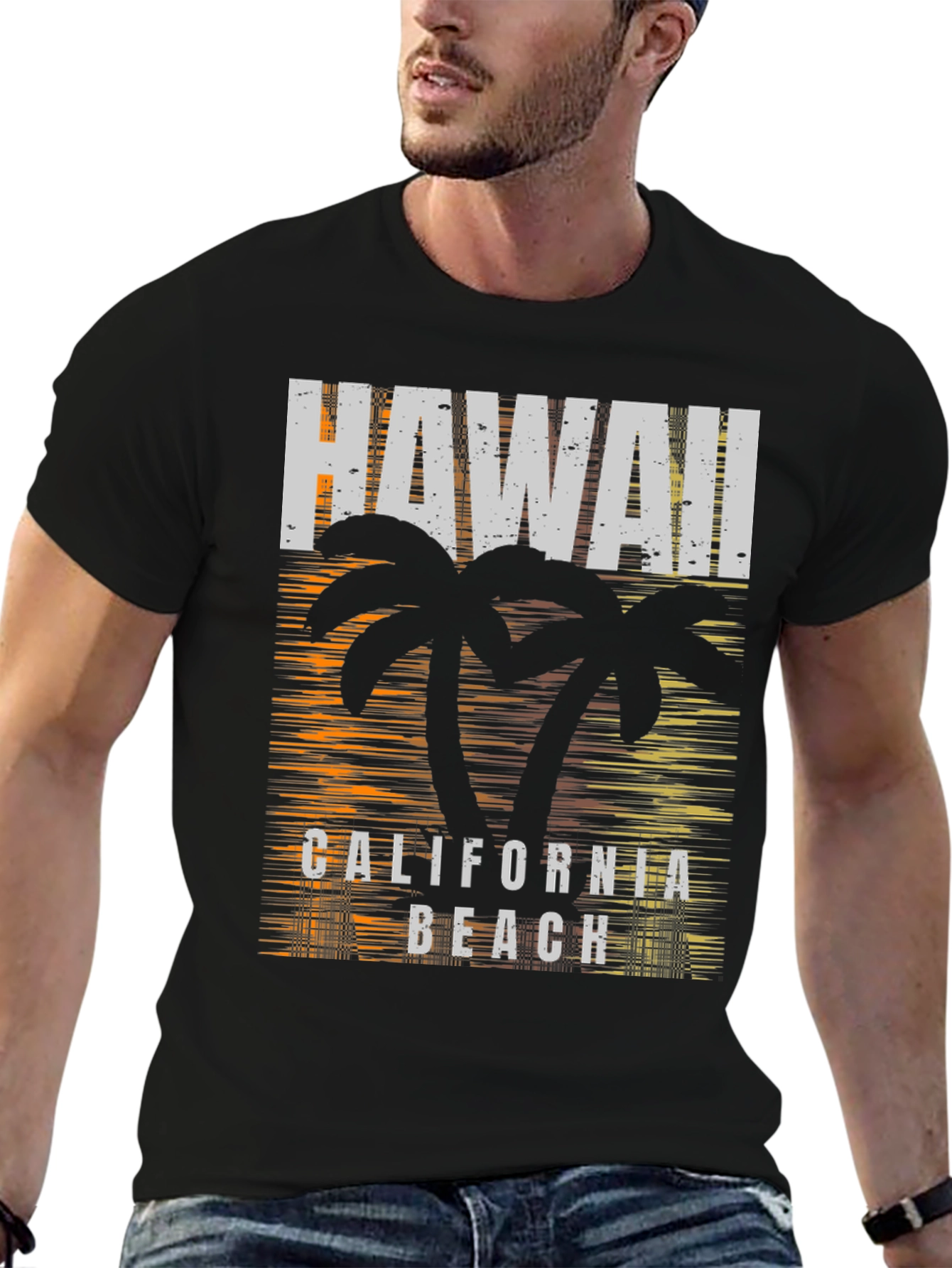 Hawaii California Beach Graphic Print T-Shirt