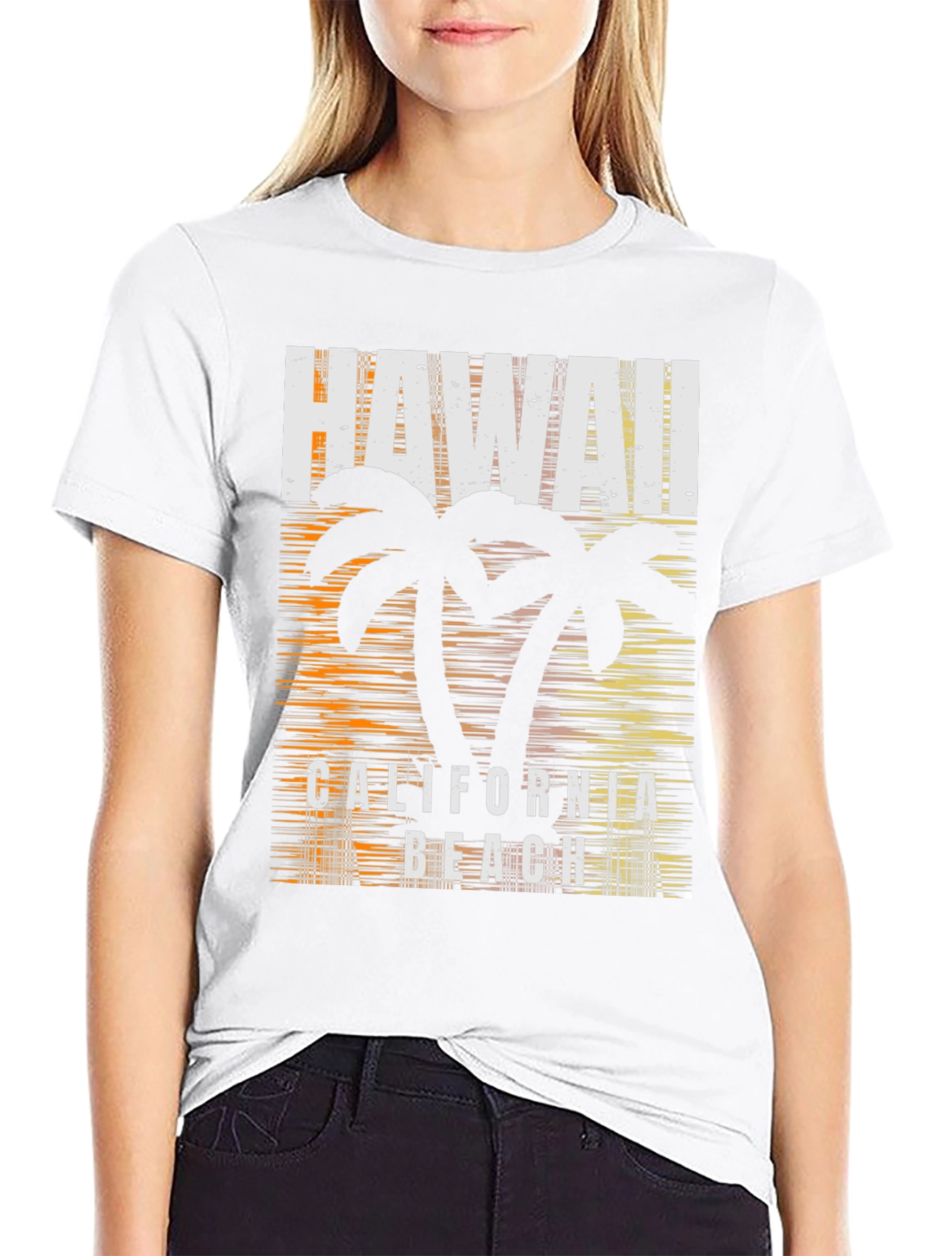 Hawaii California Beach Graphic Print T-Shirt