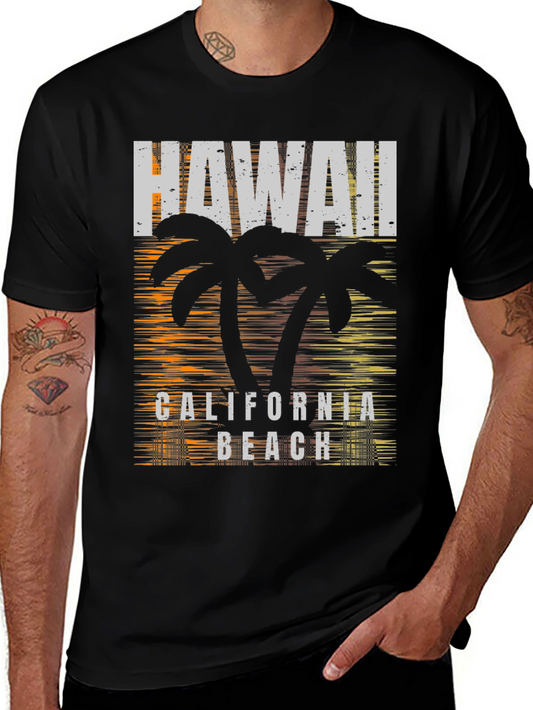 Hawaii California Beach Graphic Print T-Shirt