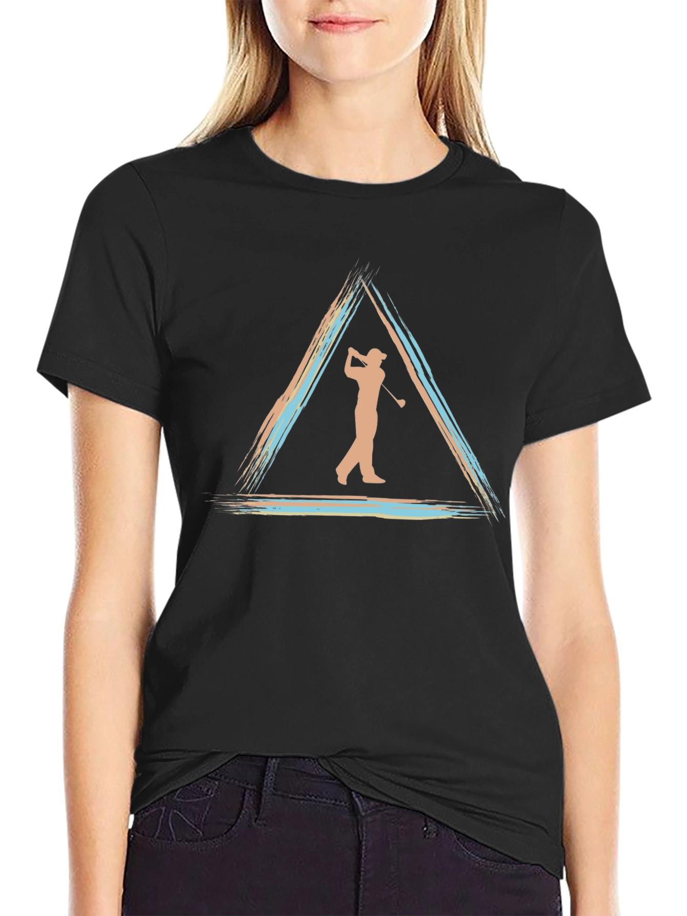 Golf Silhouette Tee - Triangle Design