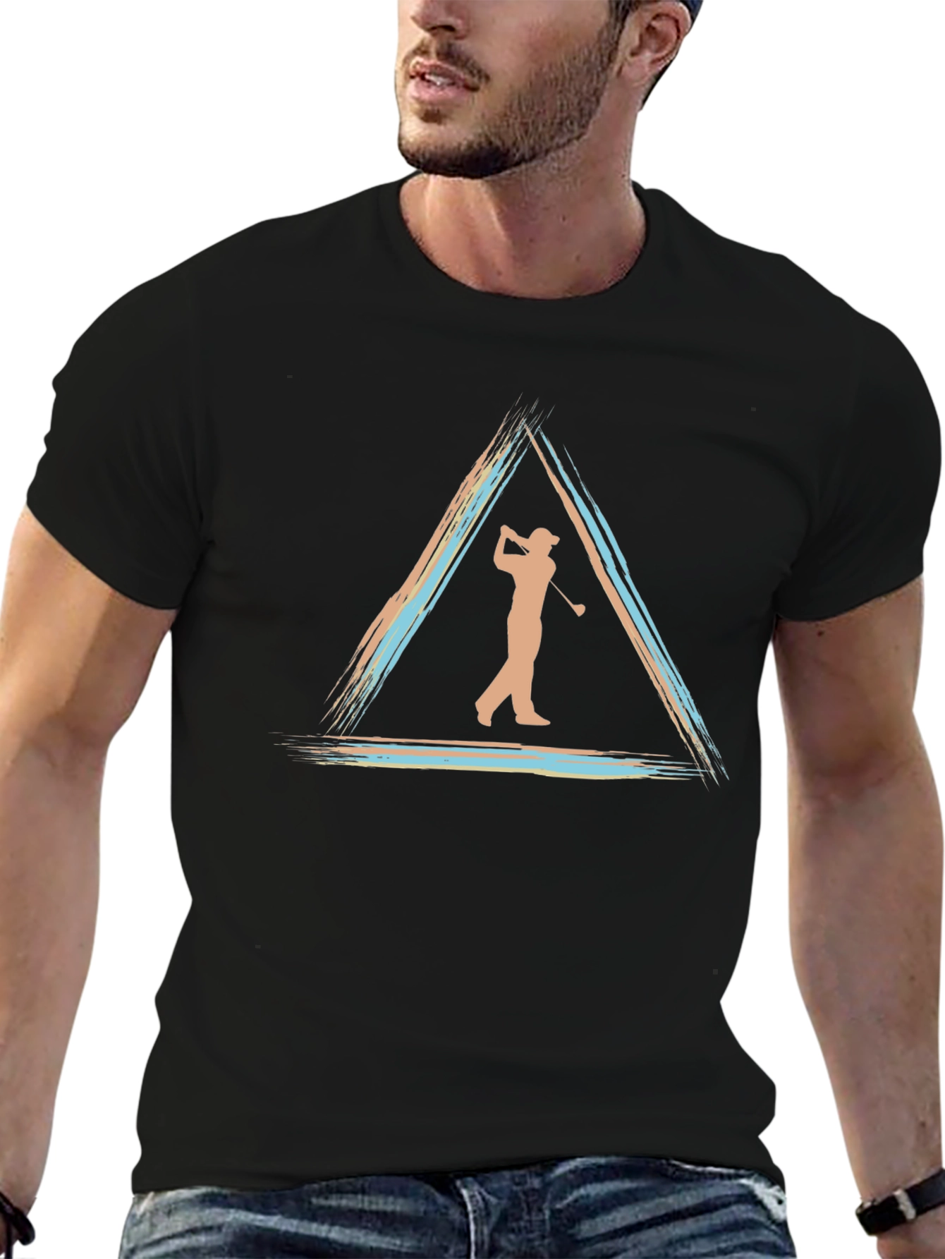 Golf Silhouette Tee - Triangle Design