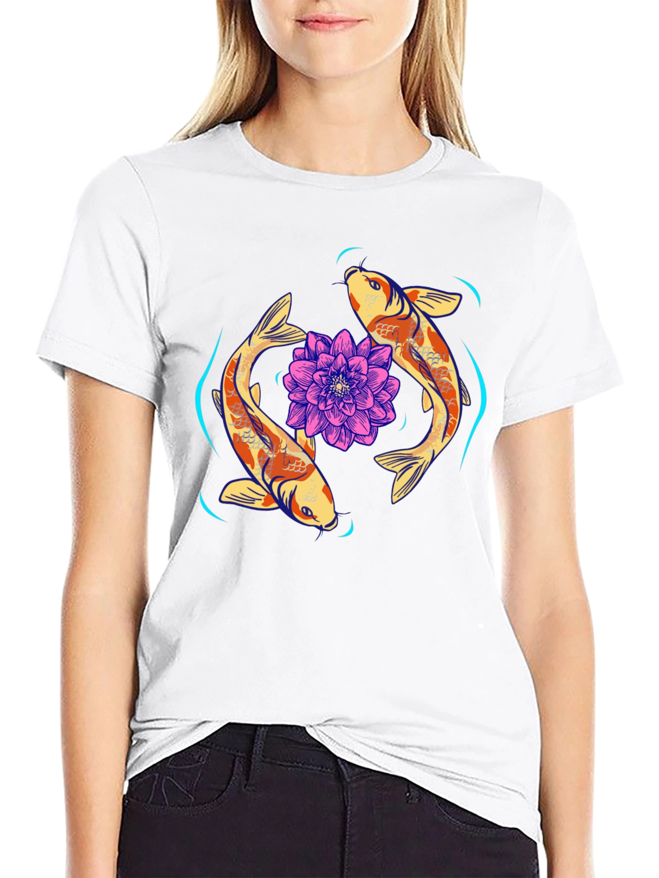 Koi Fish & Lotus Graphic Tee