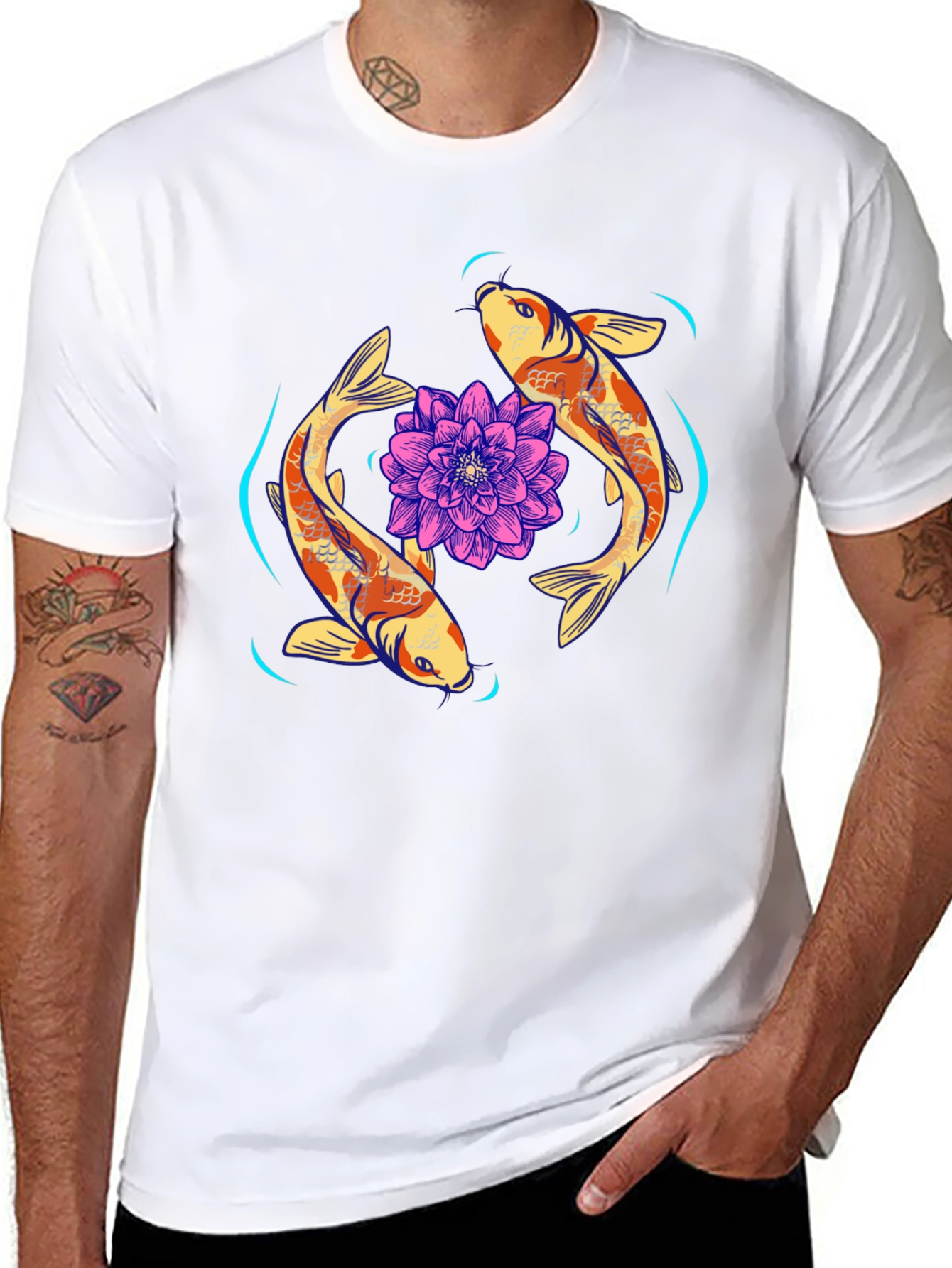 Koi Fish & Lotus Graphic Tee