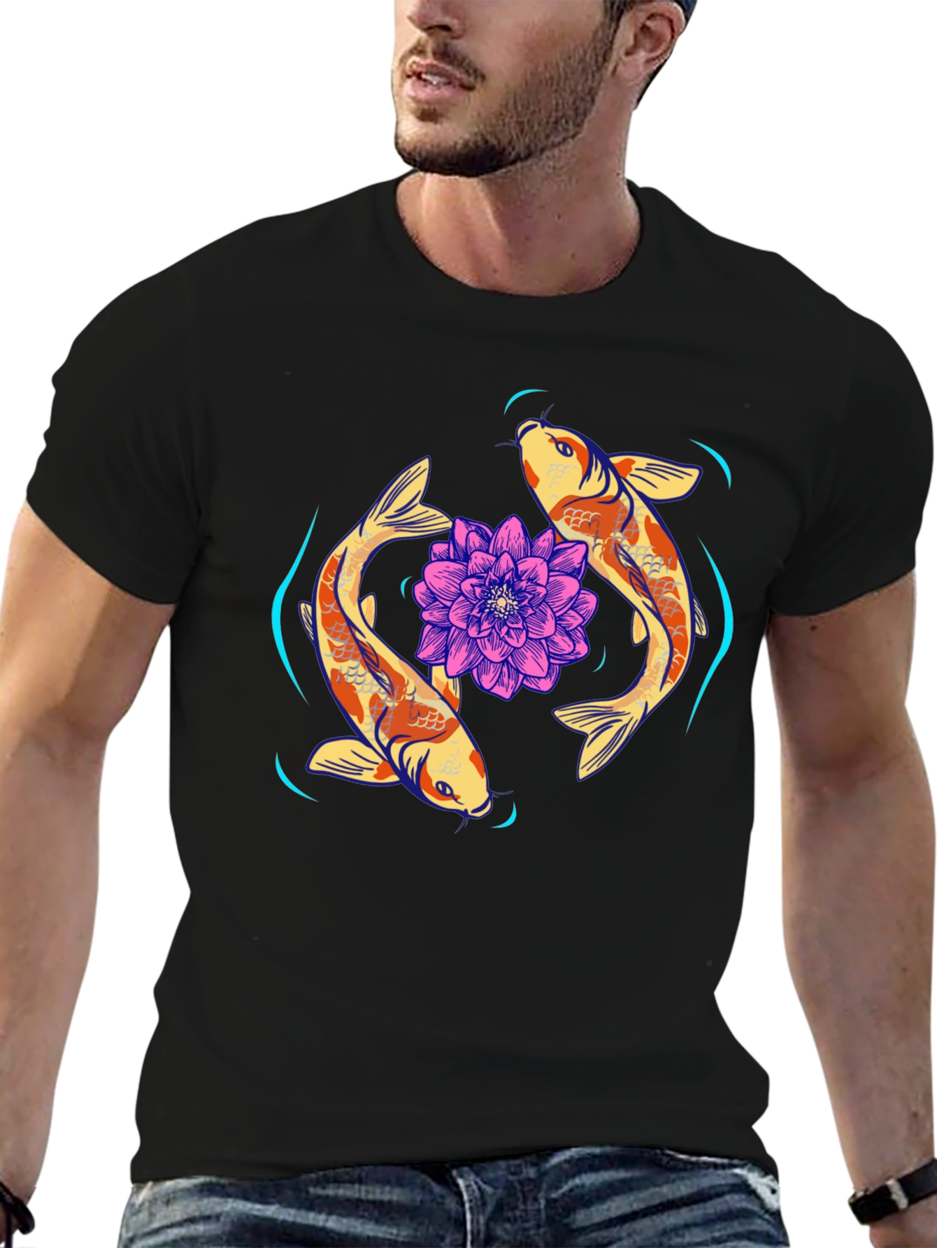 Koi Fish & Lotus Graphic Tee
