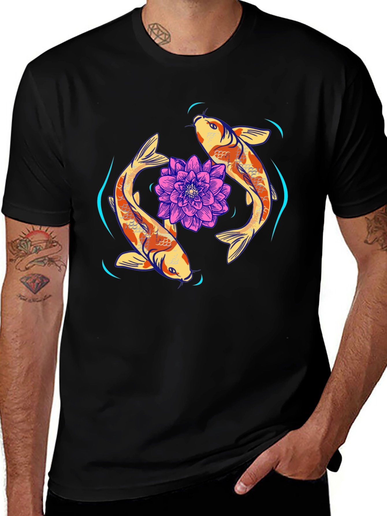 Koi Fish & Lotus Graphic Tee