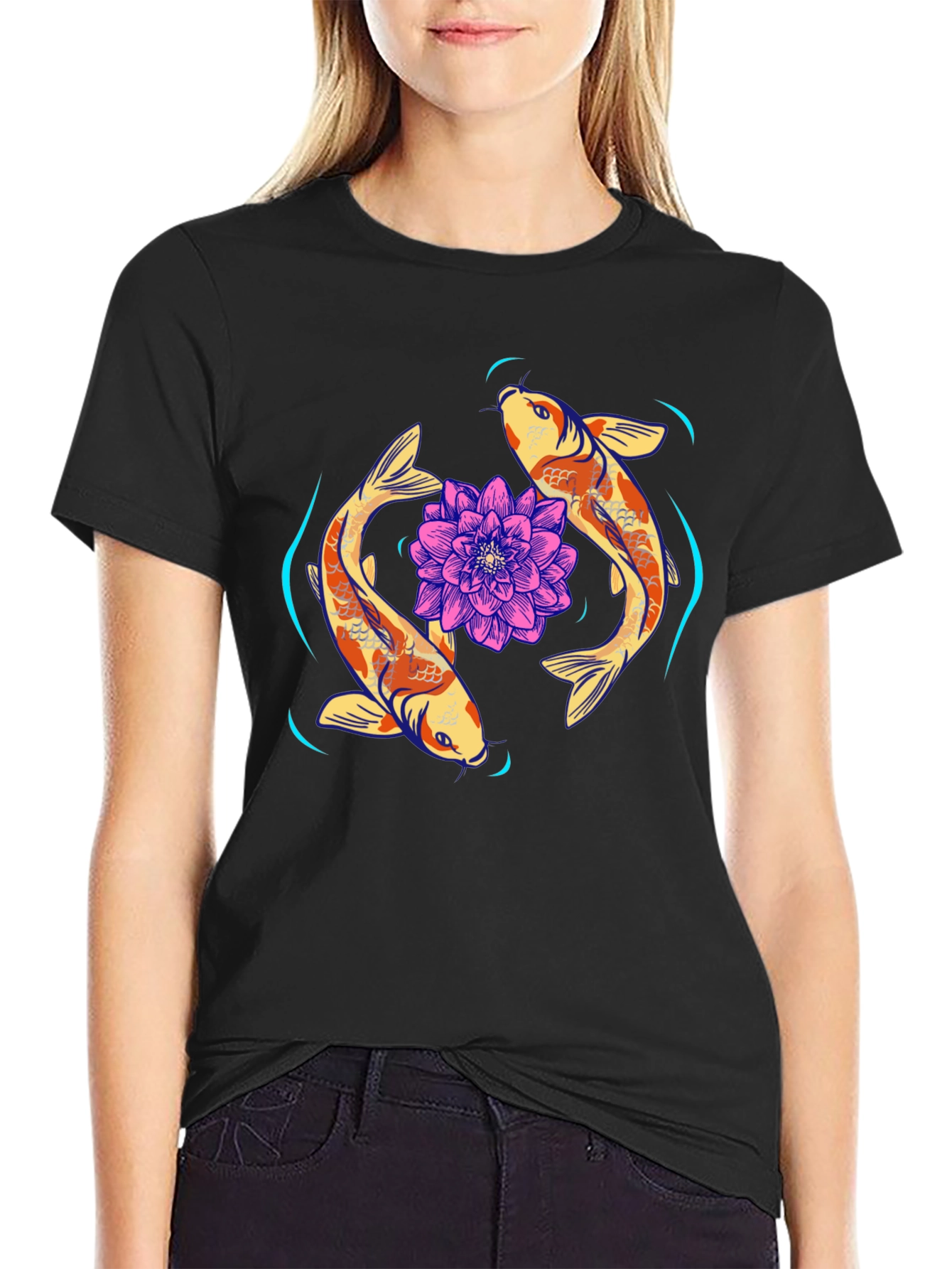 Koi Fish & Lotus Graphic Tee