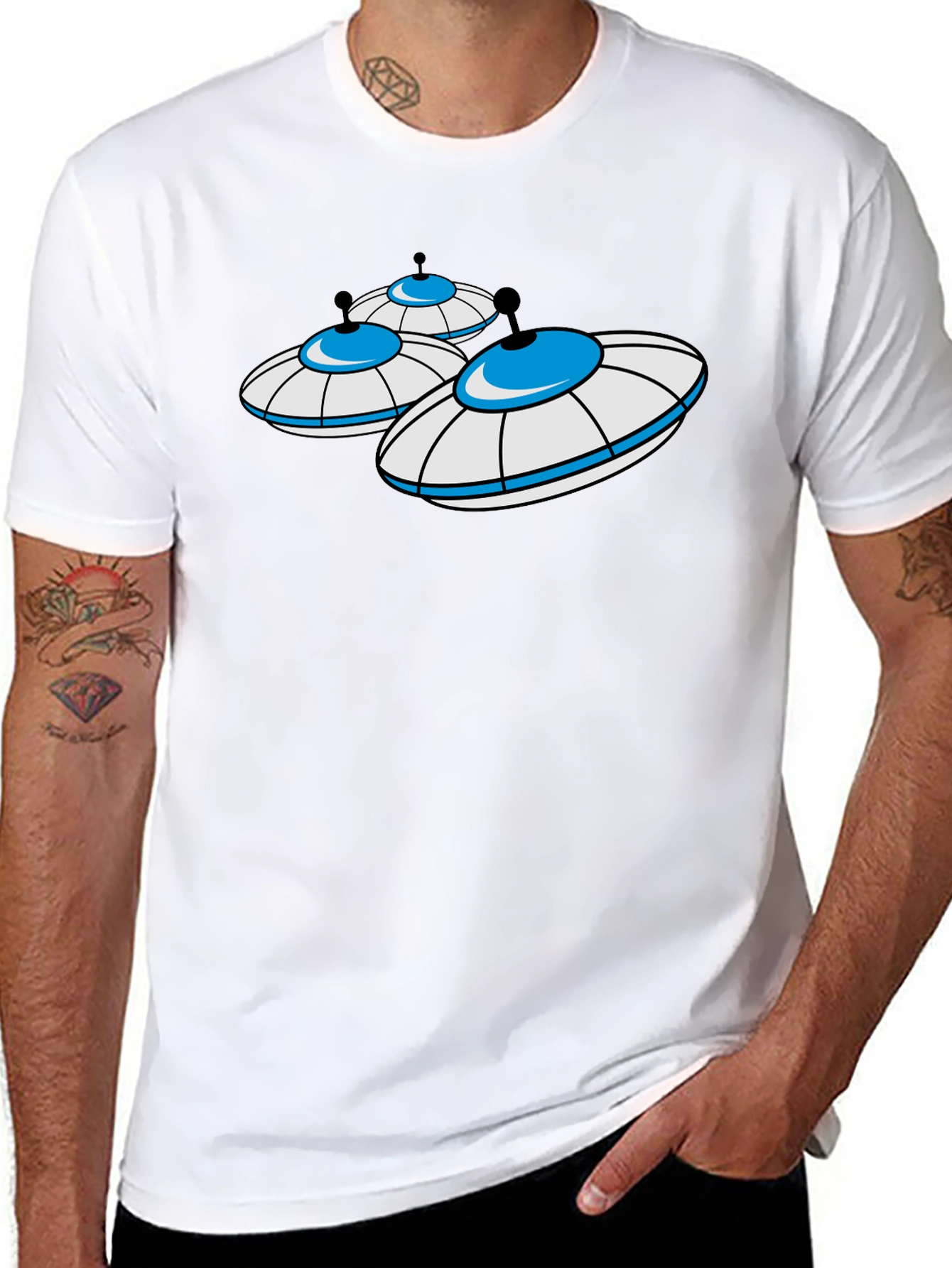 UFO Graphic T-Shirt - Black Cotton Blend Tee