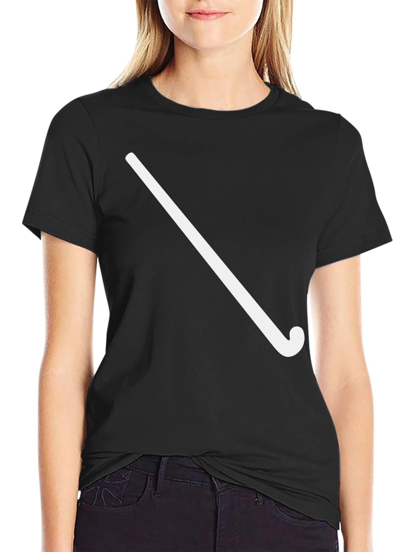 Mens Black Hockey Stick Graphic Tee