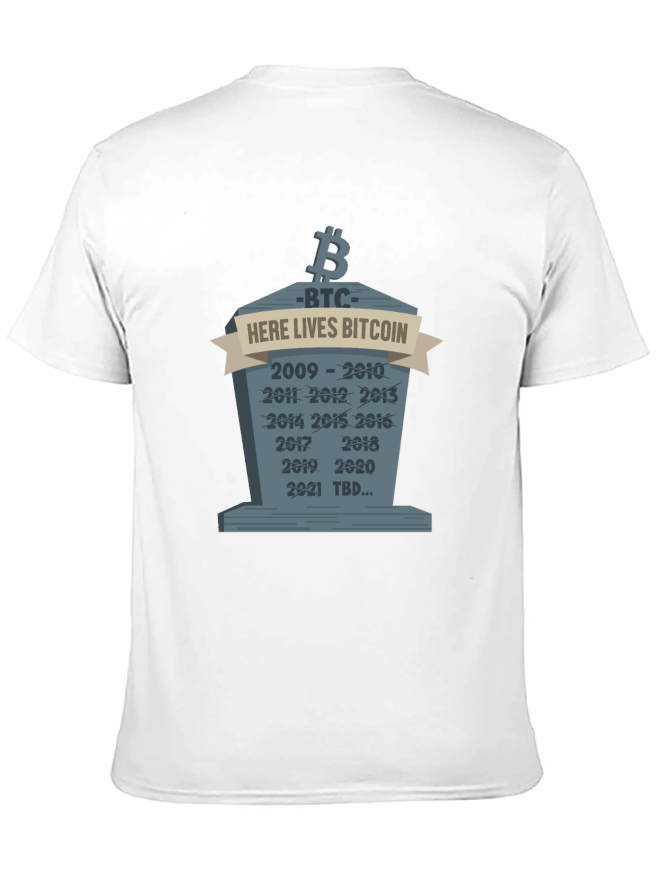 Bitcoin Crypto Tombstone T-Shirt - Here Lies Bitcoin