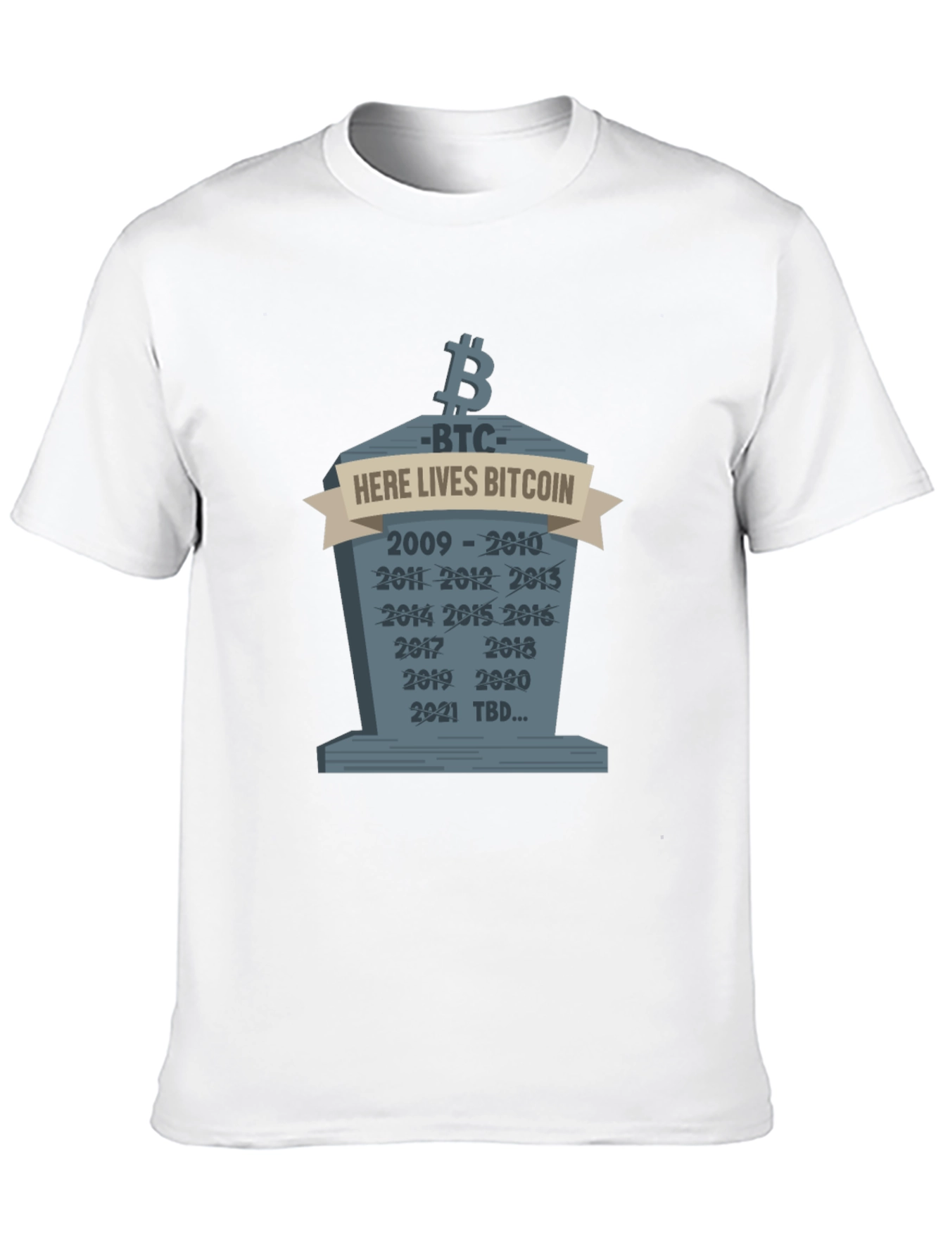 Bitcoin Crypto Tombstone T-Shirt - Here Lies Bitcoin