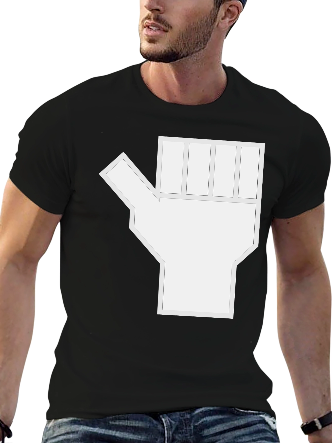 Abstract Graphic Hand Black T-Shirt