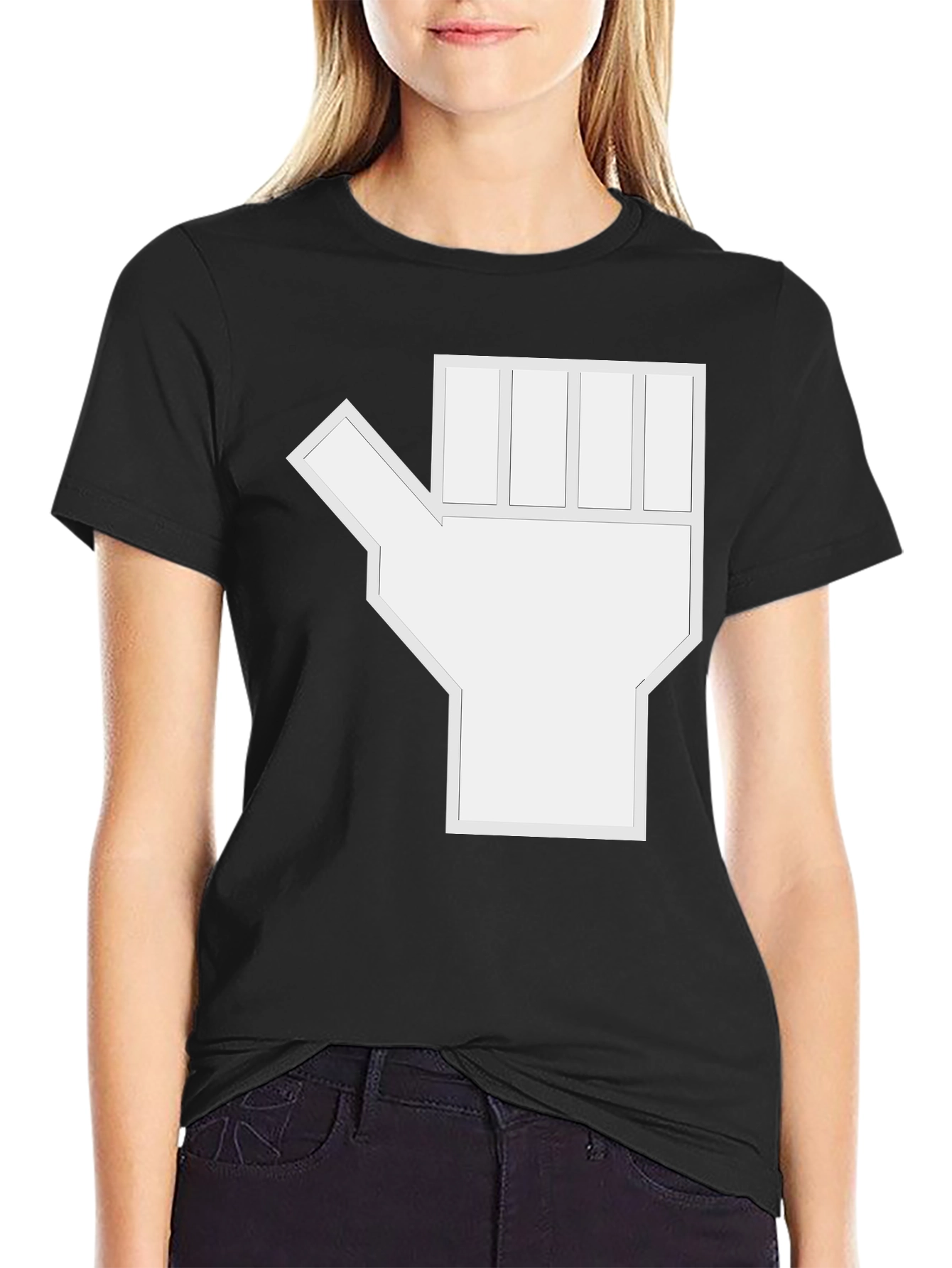 Abstract Graphic Hand Black T-Shirt