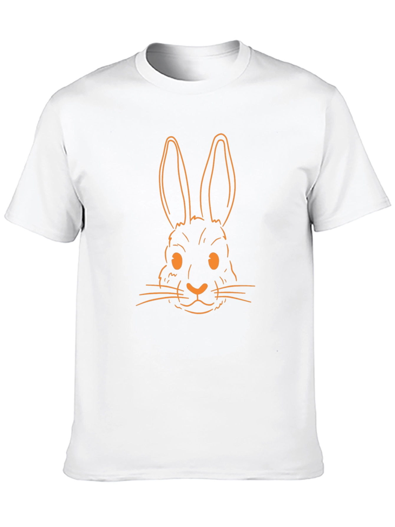 Orange Rabbit Graphic Black T-Shirt