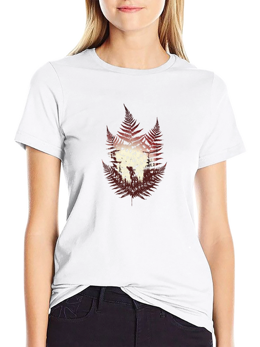 Fern Forest Graphic Print Mens Black T-Shirt