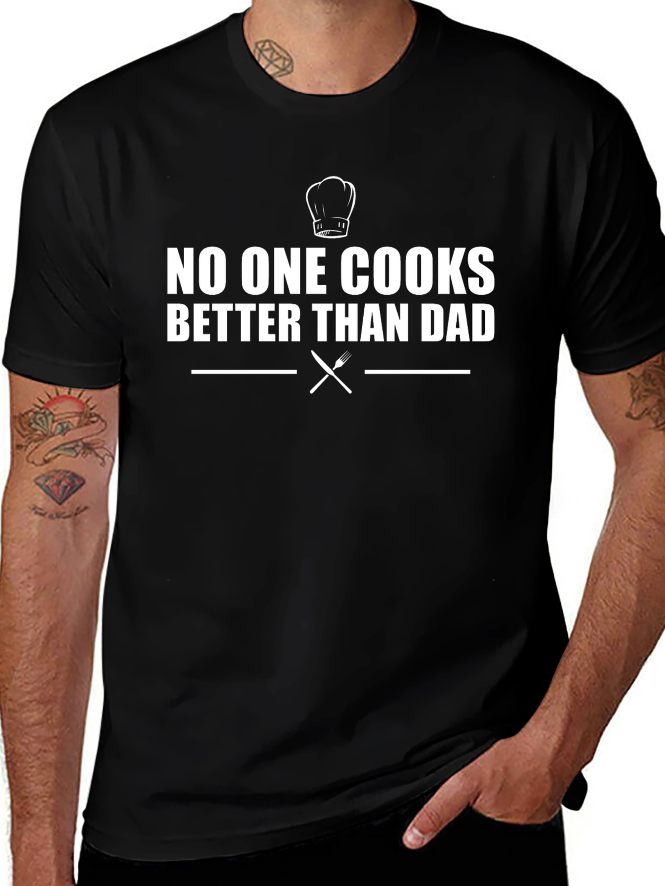 No One Cooks Better Than Dad Black T-Shirt