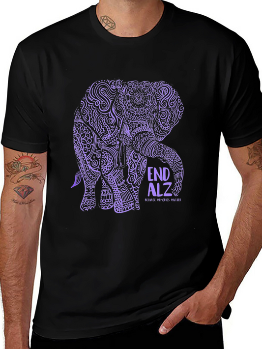 End ALZ Elephant Graphic Tee - Black