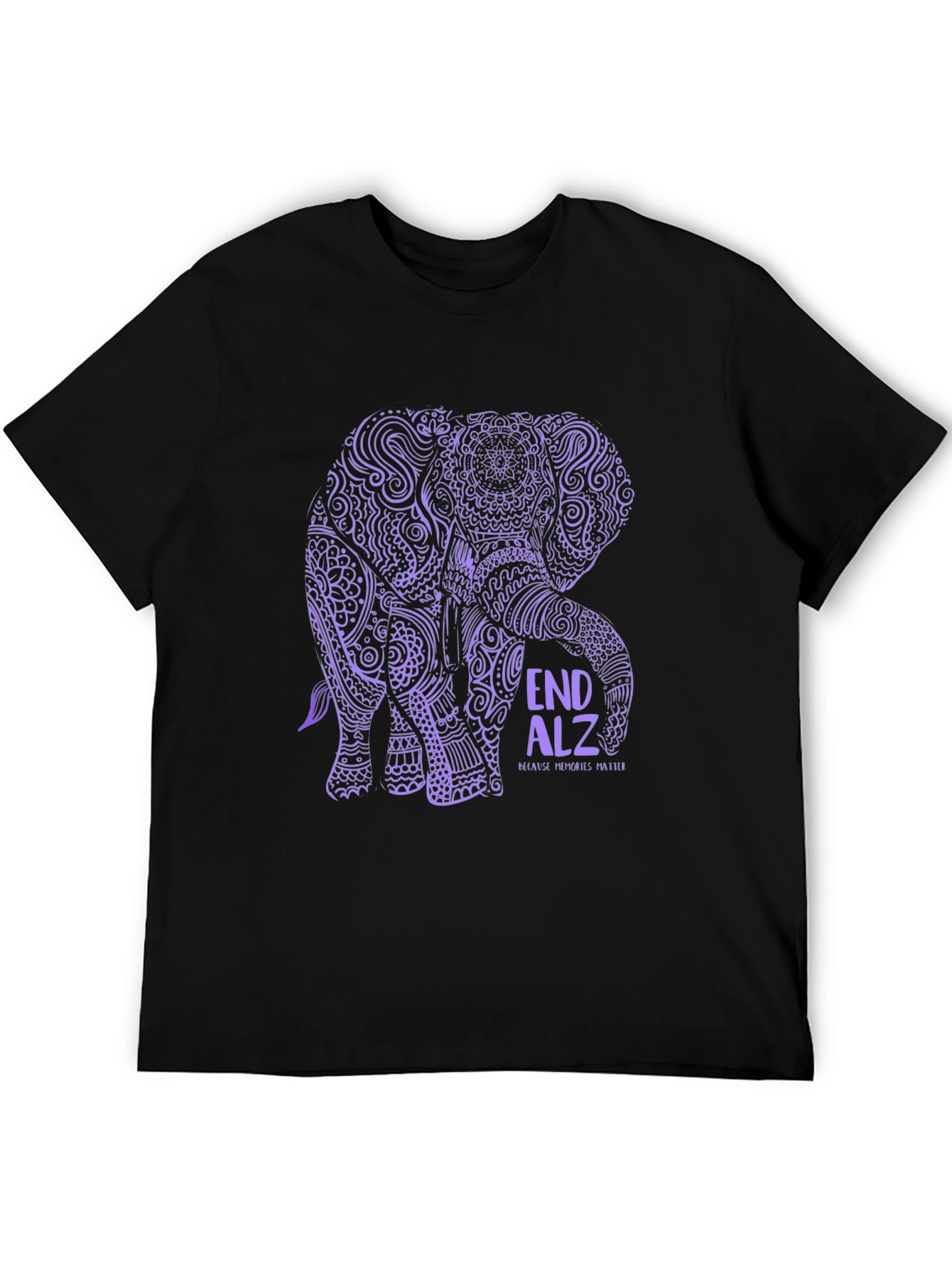 End ALZ Elephant Graphic Tee - Black