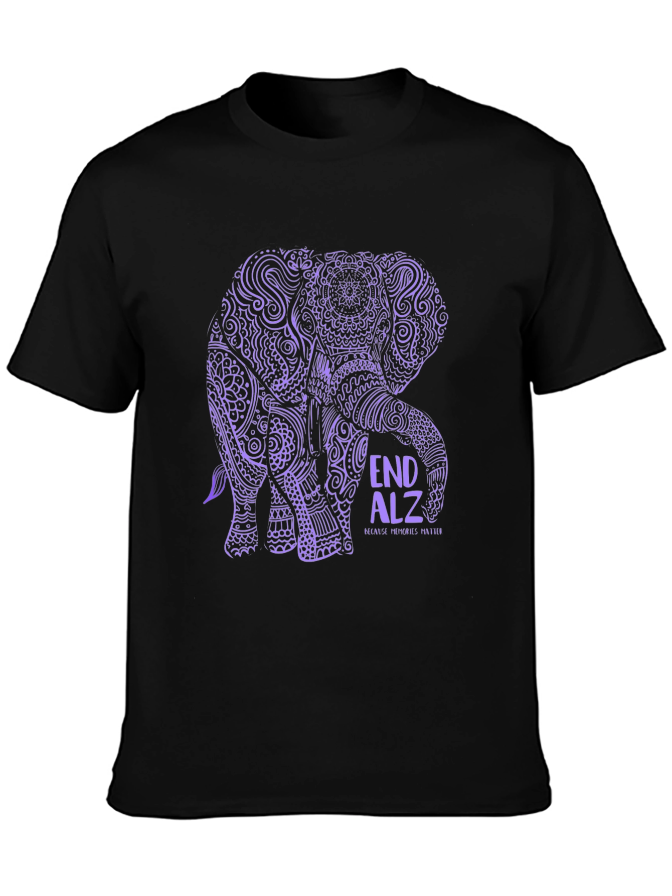 End ALZ Elephant Graphic Tee - Black