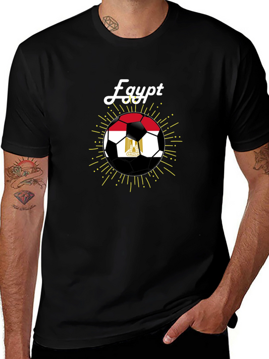 Egypt Soccer Fan T-Shirt - Black Cotton Blend