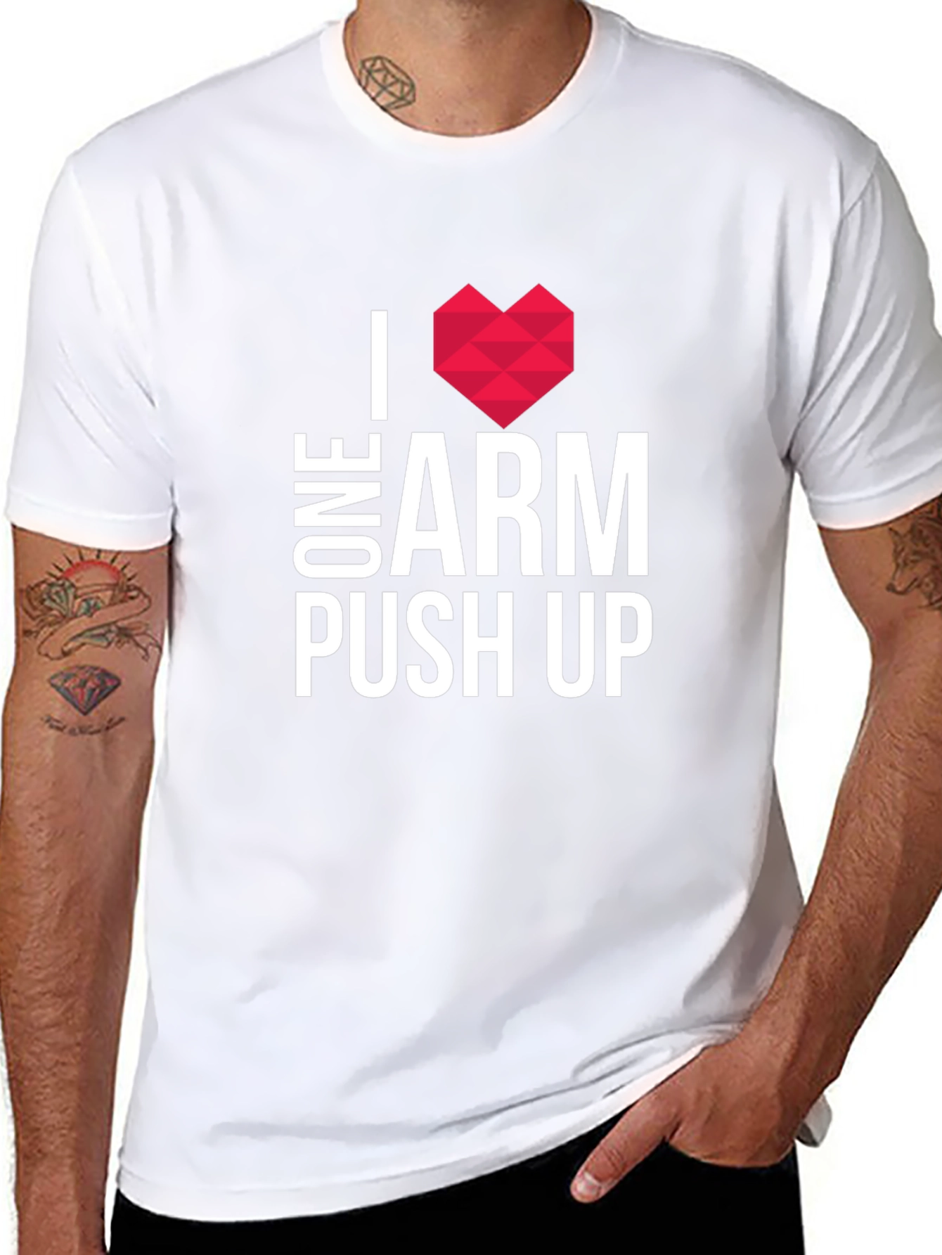 I Heart One Arm Push Ups Graphic Tee
