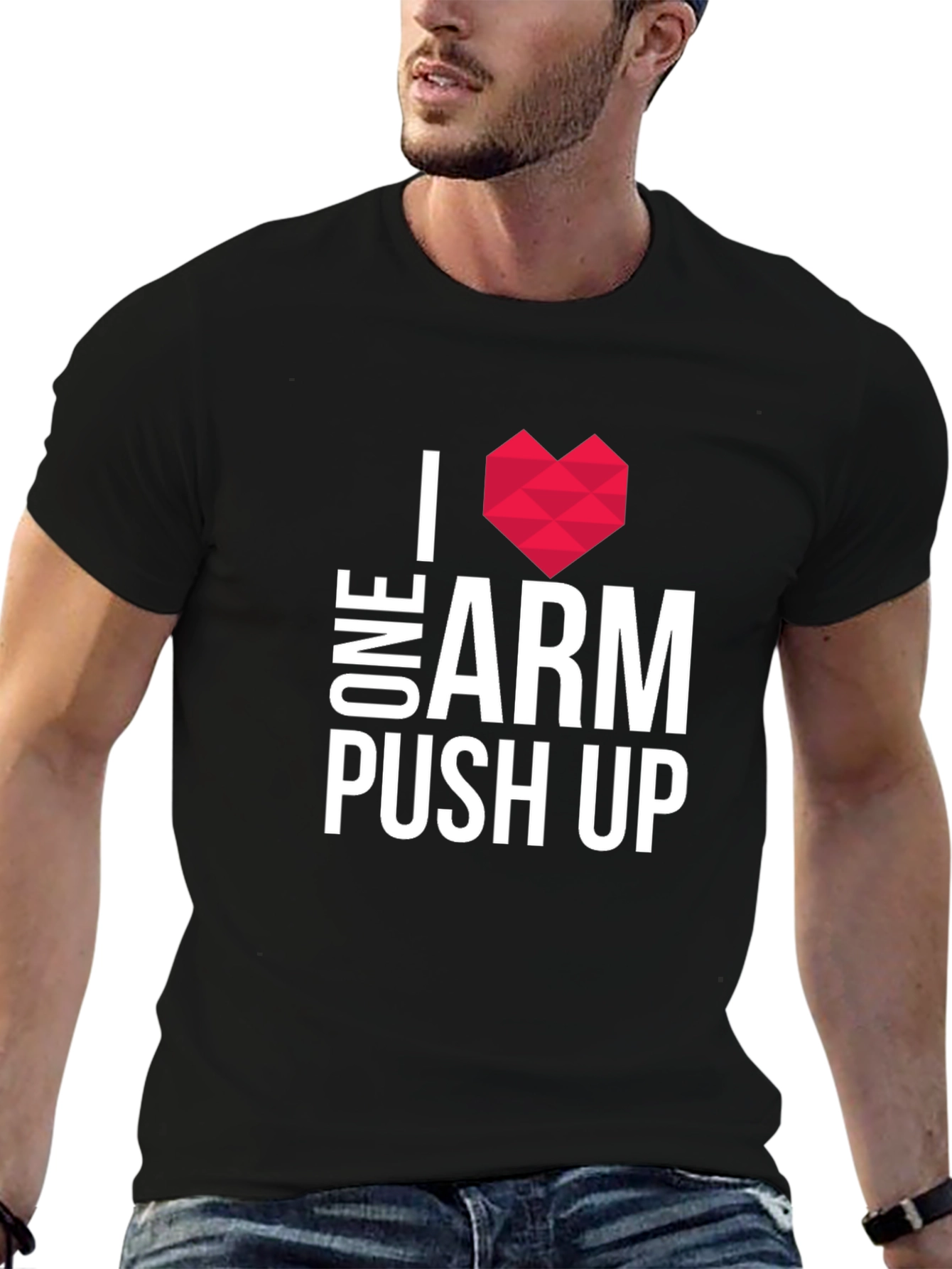 I Heart One Arm Push Ups Graphic Tee