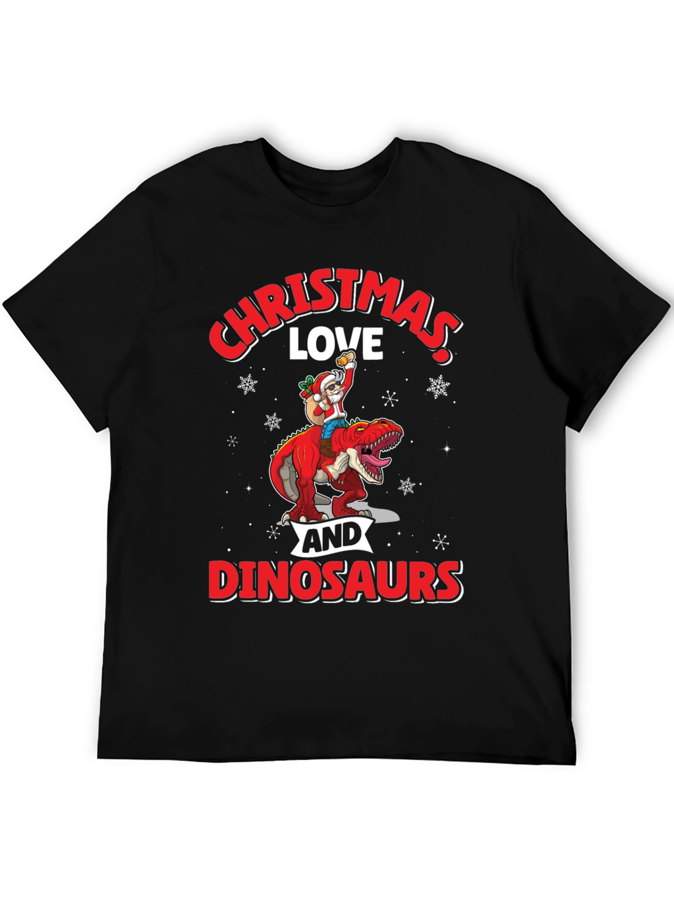 Christmas Love and Dinosaurs Graphic Tee