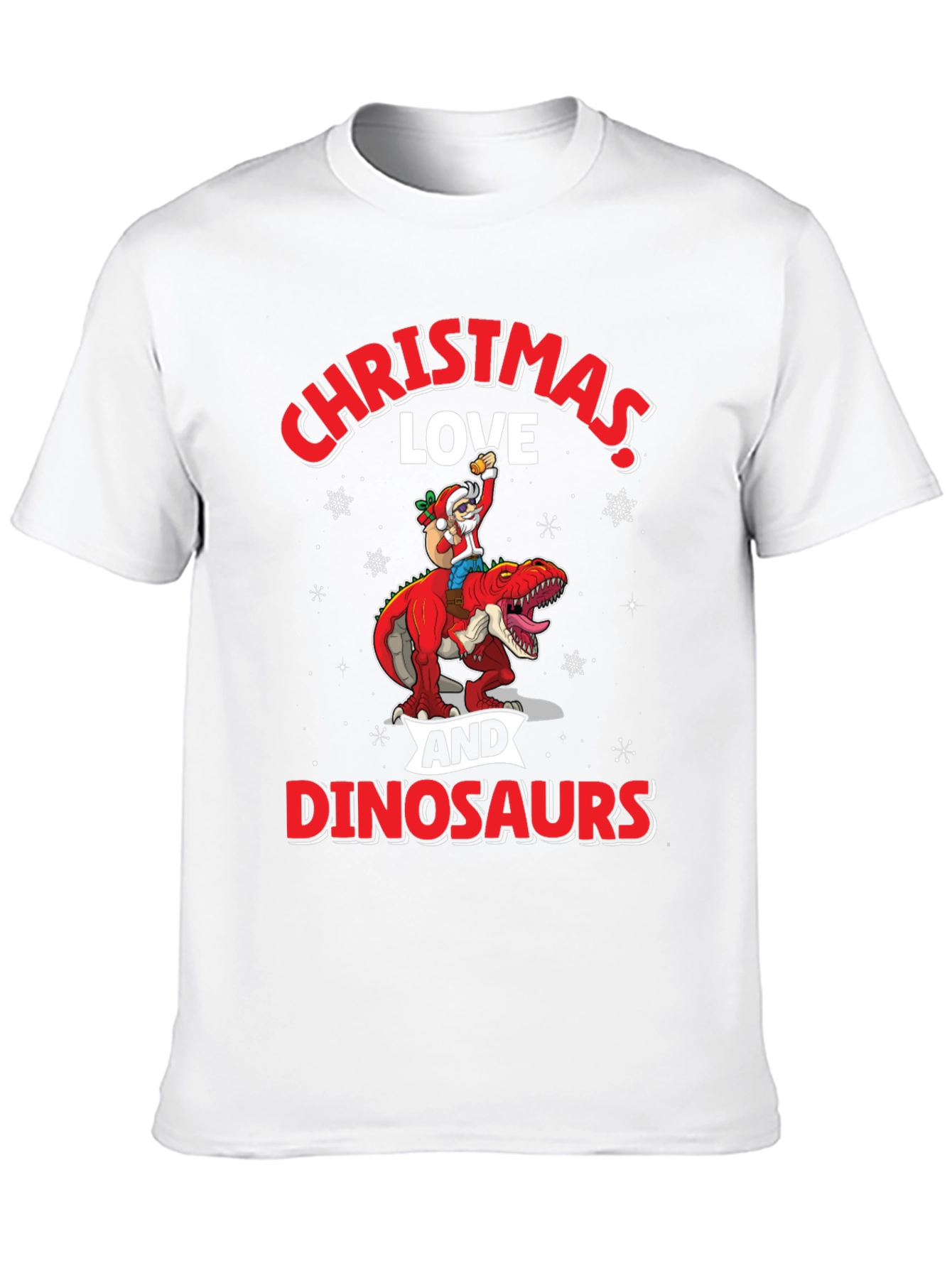 Christmas Love and Dinosaurs Graphic Tee