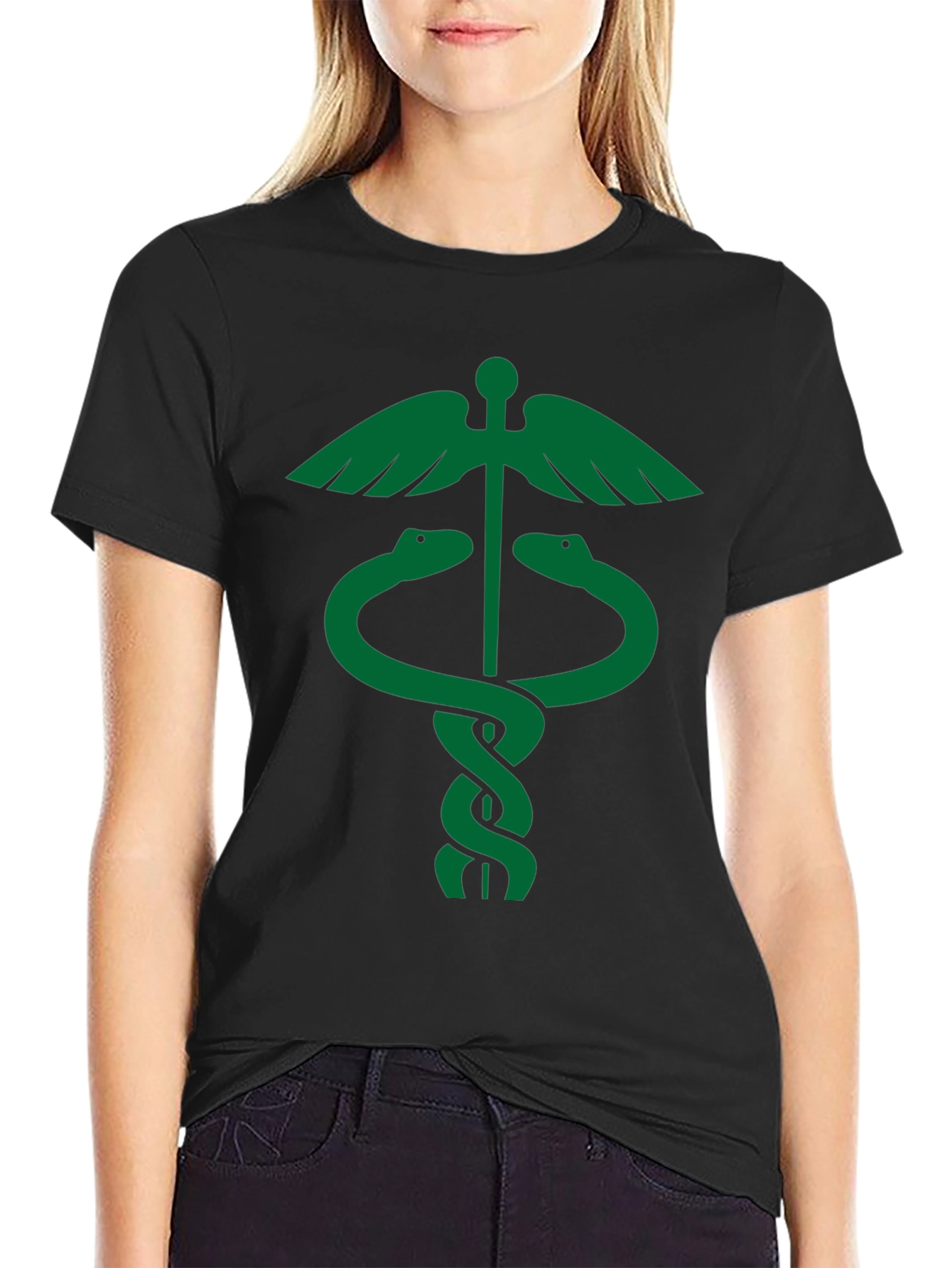 Caduceus Symbol Black T-Shirt