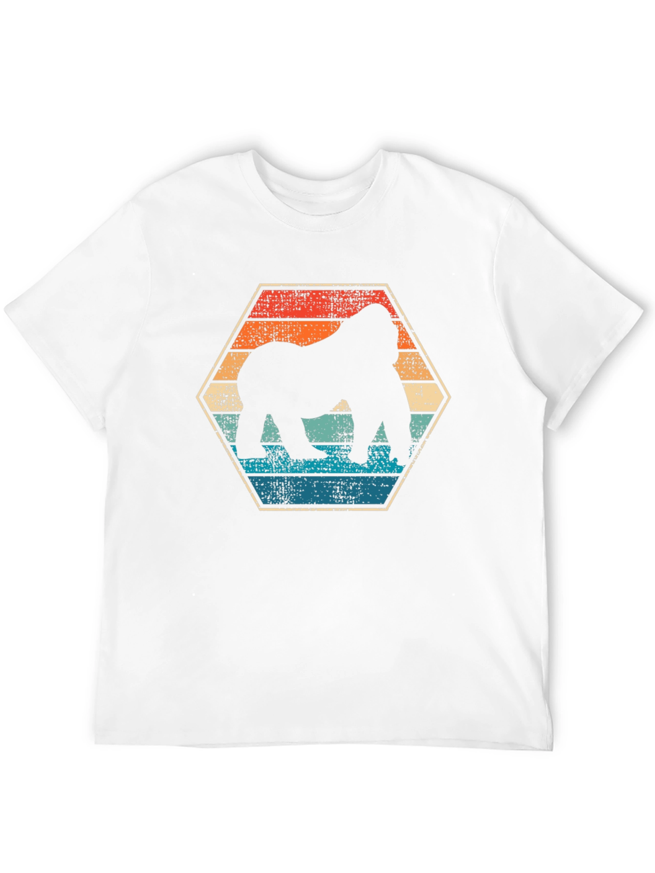 Retro Gorilla Hexagon Graphic T-Shirt