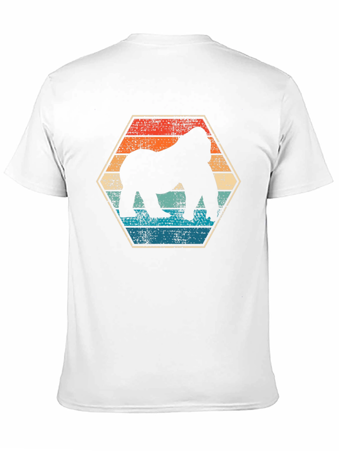 Retro Gorilla Hexagon Graphic T-Shirt