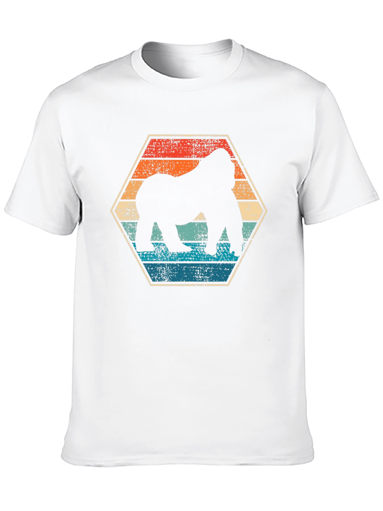 Retro Gorilla Hexagon Graphic T-Shirt