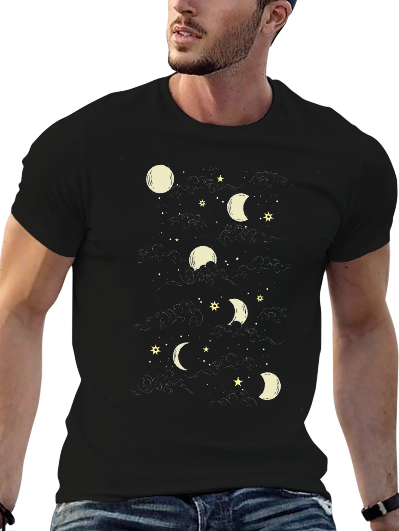 Moon Phase Graphic Tee - Stylish Mens T-Shirt