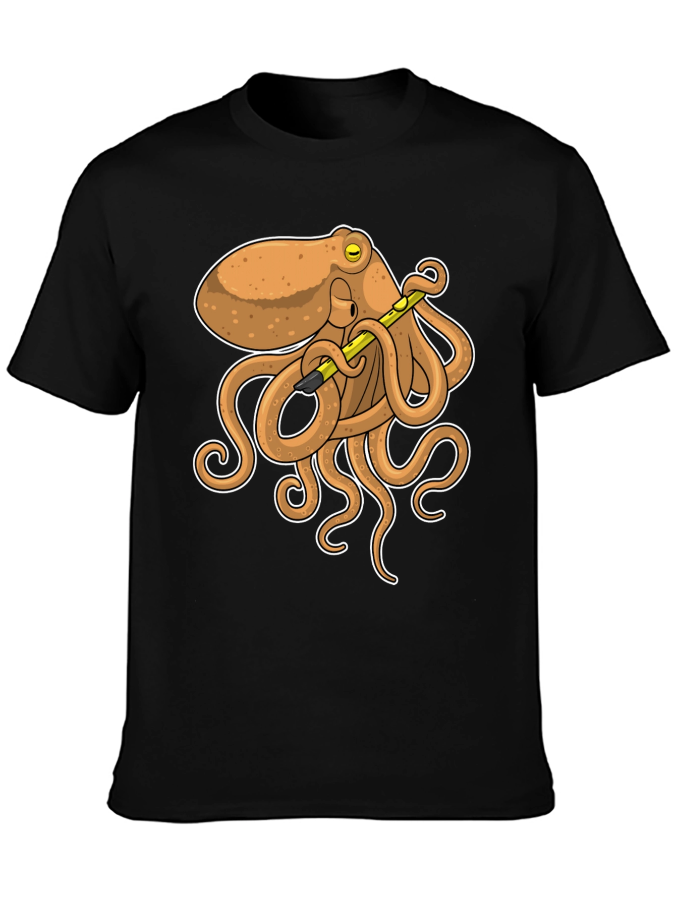 Octopus Musician Black T-Shirt - Unique Graphic Tee