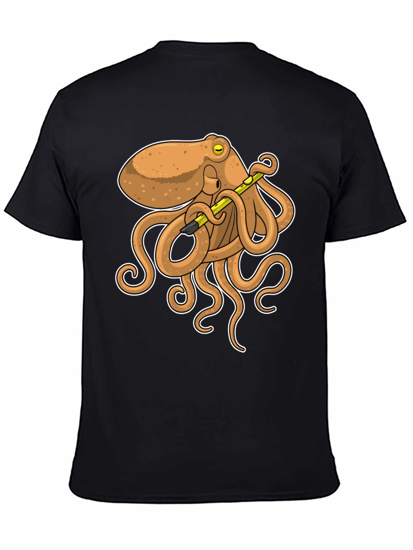 Octopus Musician Black T-Shirt - Unique Graphic Tee