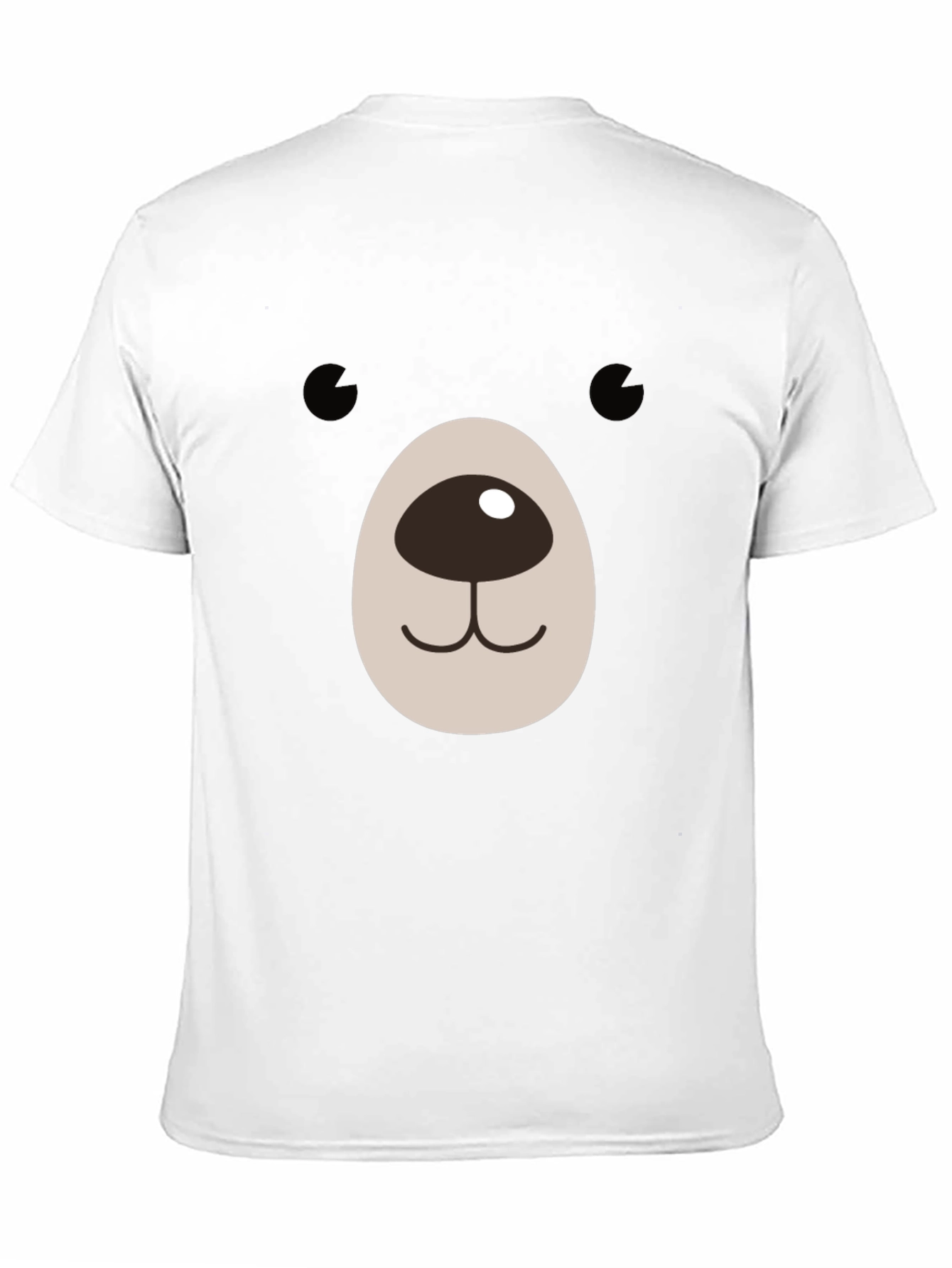 Cute Bear Face Graphic Black T-Shirt