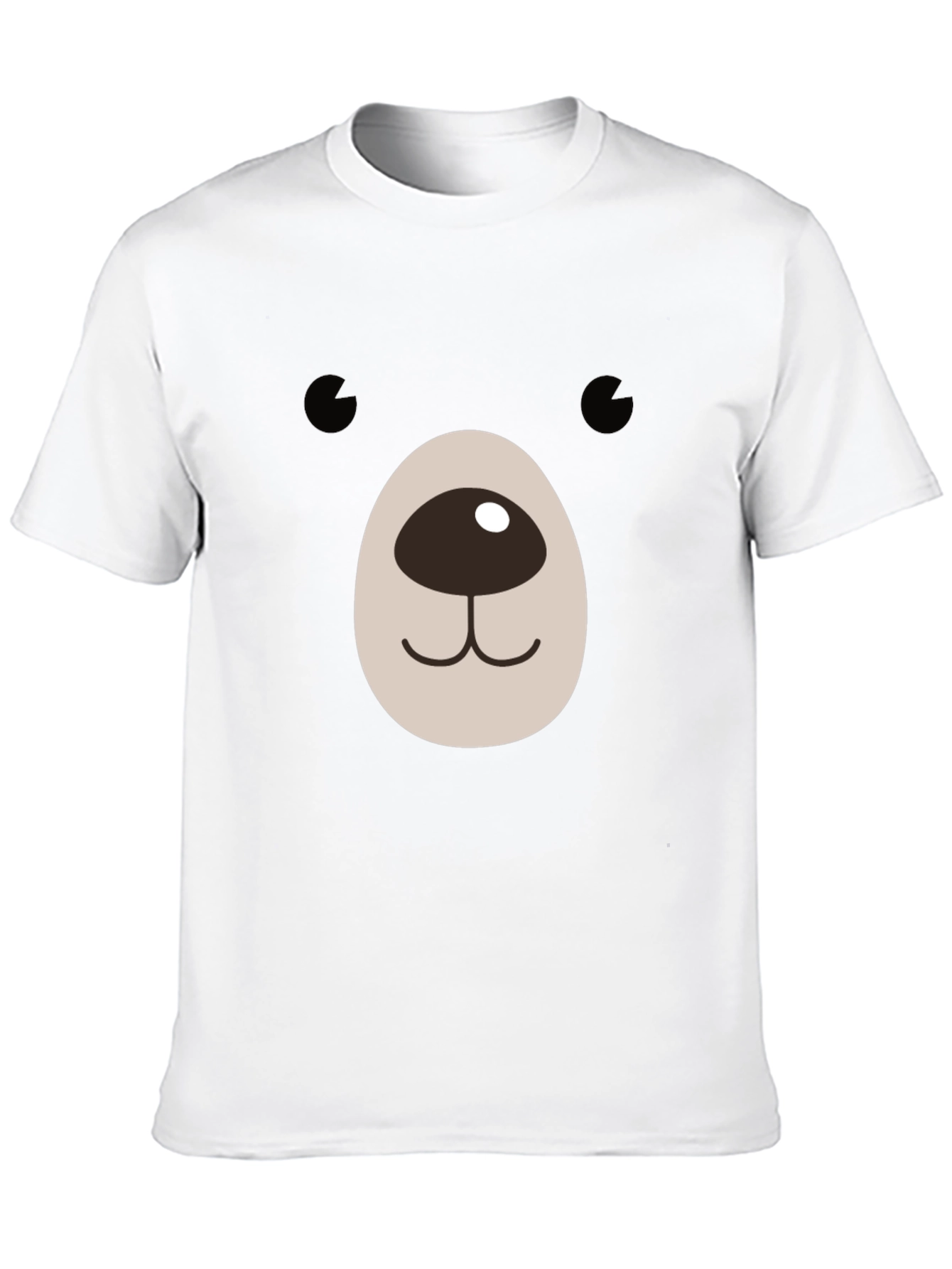 Cute Bear Face Graphic Black T-Shirt