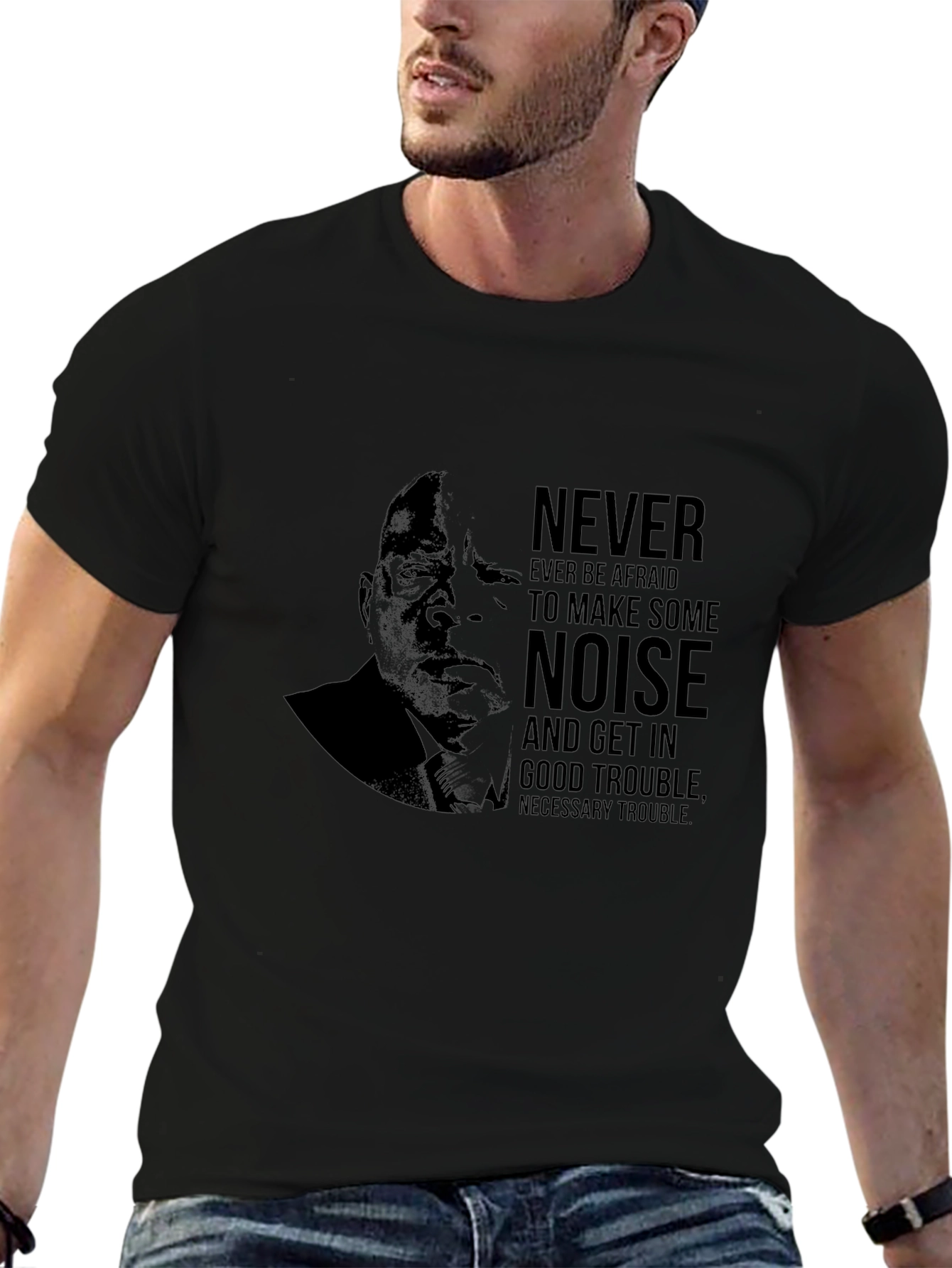 John Lewis Black T-Shirt - Make Some Noise