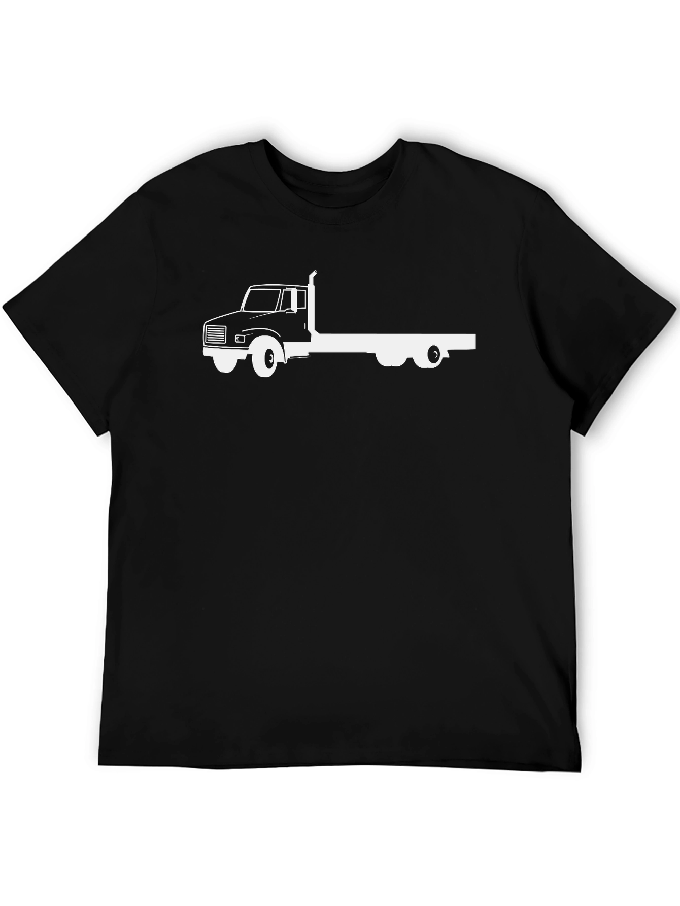 Flatbed Truck Graphic Tee - Black Cotton