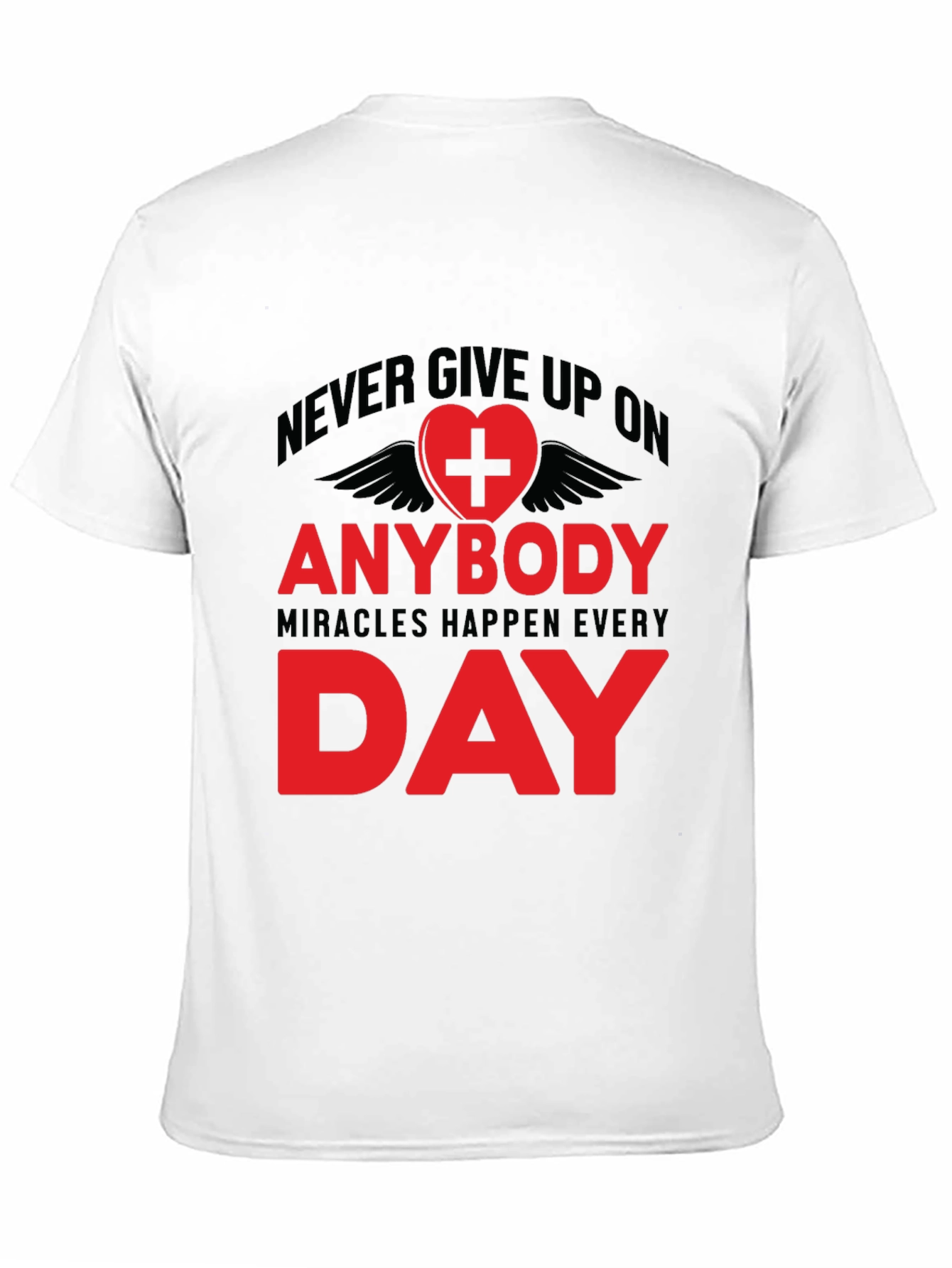 Never Give Up Inspirational Graphic Tee