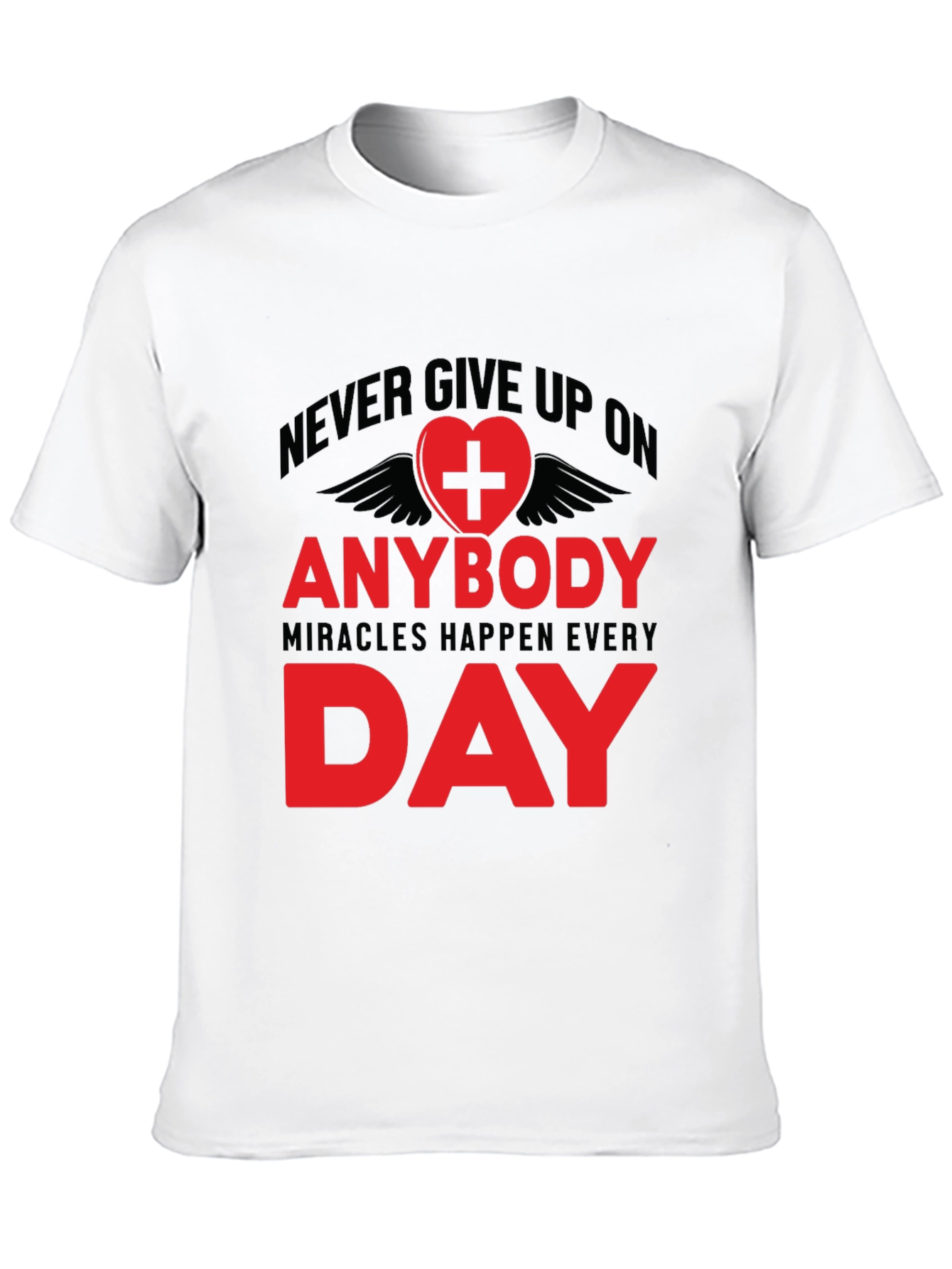 Never Give Up Inspirational Graphic Tee