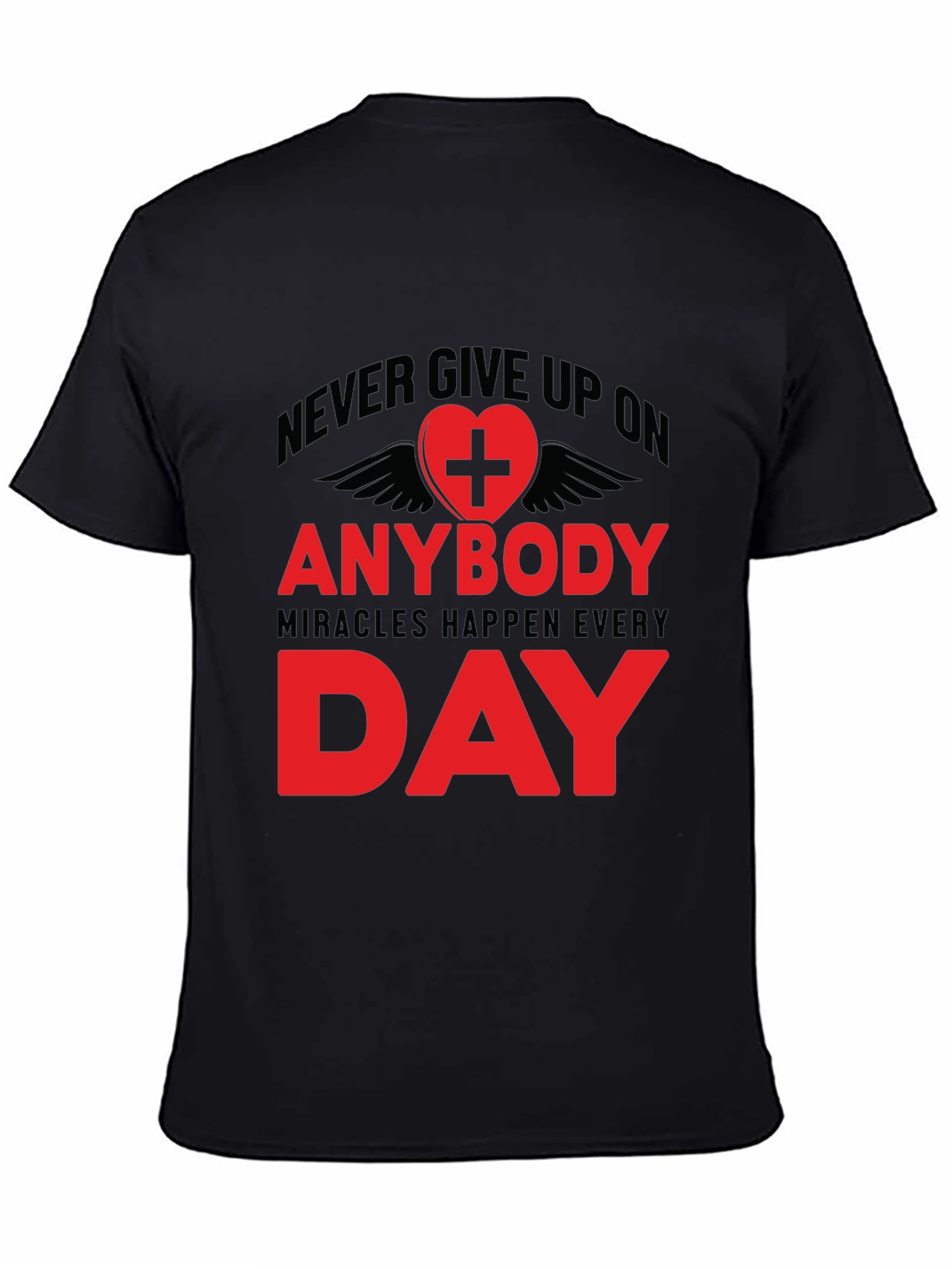 Never Give Up Inspirational Graphic Tee
