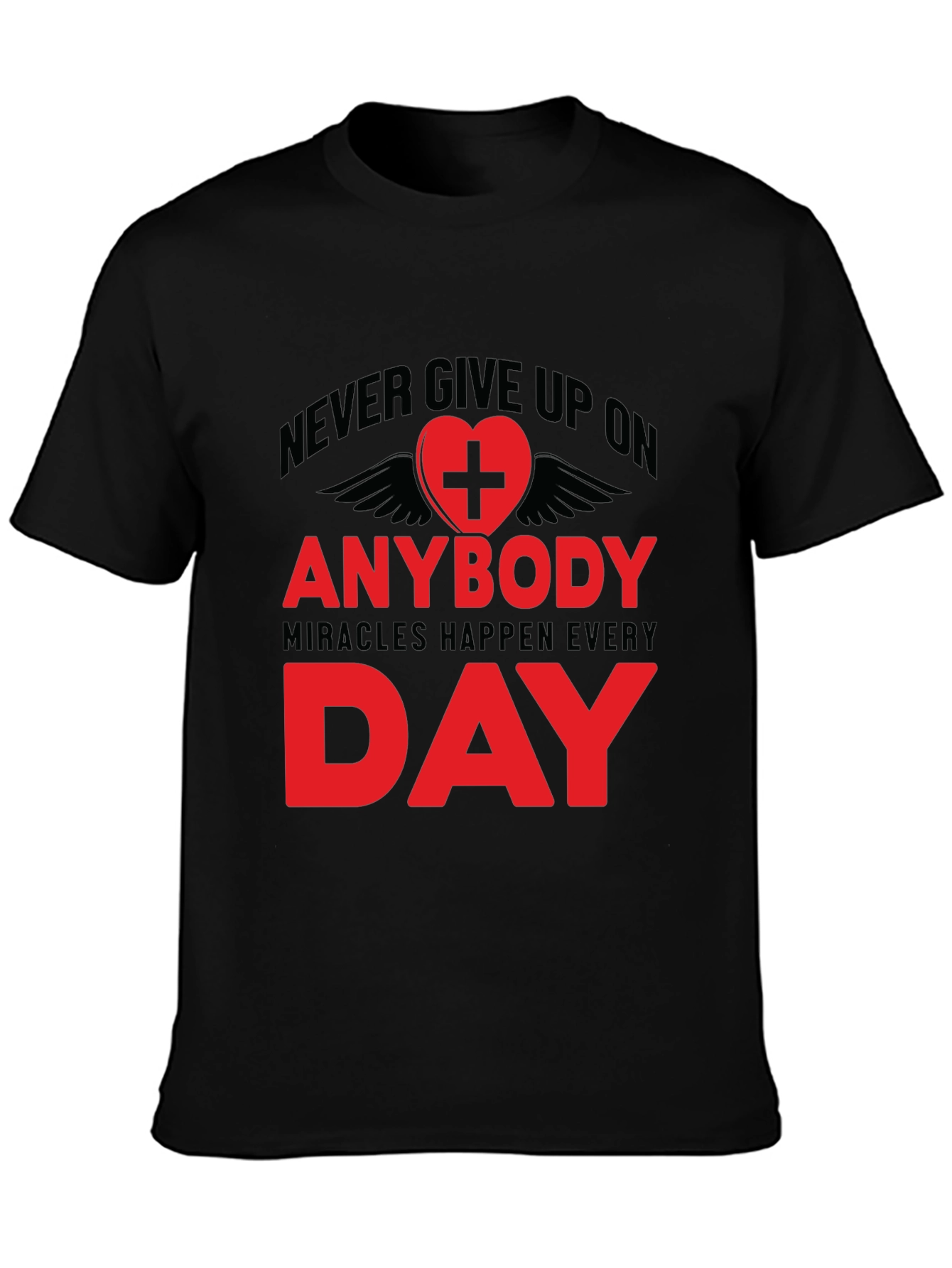 Never Give Up Inspirational Graphic Tee