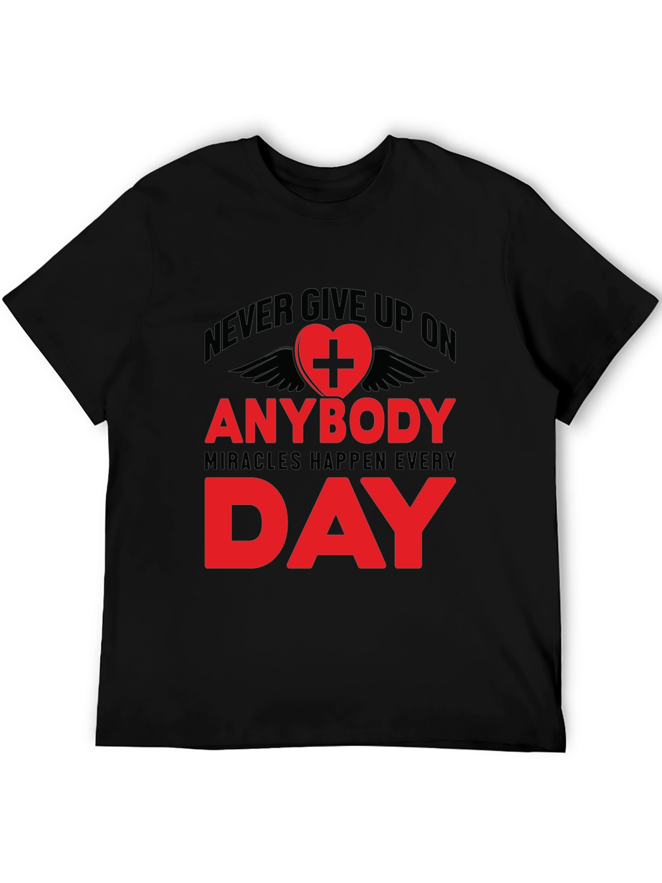 Never Give Up Inspirational Graphic Tee